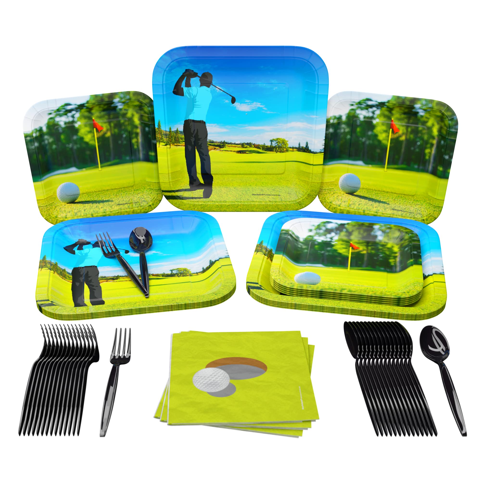 100-Piece Golf Party Supplies Set for 16 Guests - Golf Ball Plates, Napkins & Decorations | Sports Themed Birthday Party, Masters Golf Celebration | Perfect for Golf Tournaments, Retirement Parties & Country Club Events
