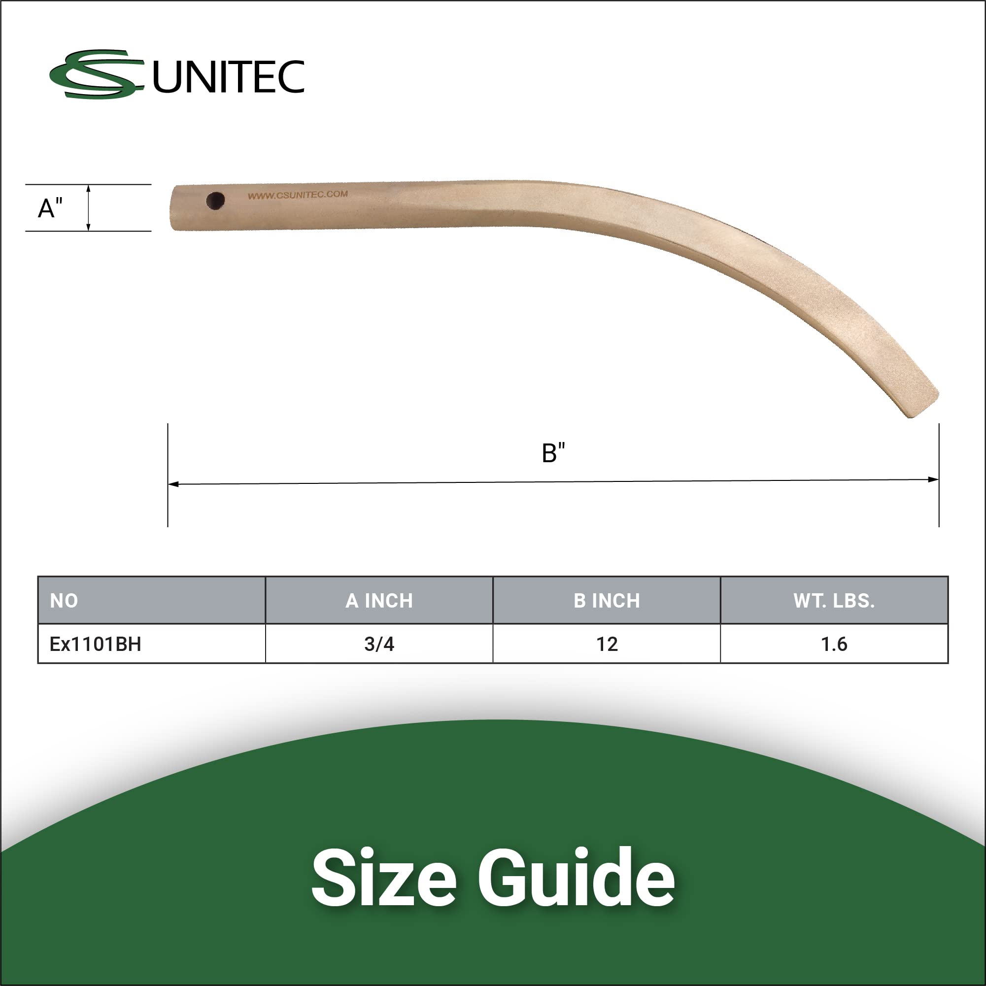 Non-Sparking Copper Beryllium Banana Flange Wedge with Lanyard Hole - Explosion-Proof Pipefitting Tool for Oil & Gas, Chemical Plants | CS Unitec | Welding & Maintenance Safety Equipment