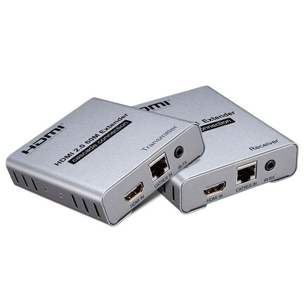 4K HDMI Extender 60Hz HDCP 2.2 - 60M HDMI 2.0 Repeater Booster for Home Theater, Gaming & Conference Room Setup - Extend Ultra HD Video & Audio Signal Over Long Distance