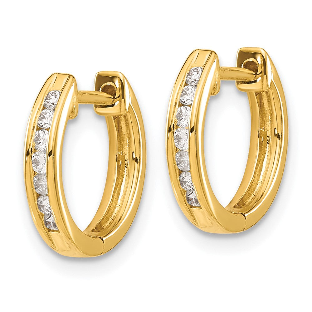 14K Gold Diamond Hinged Hoop Earrings for Women - Classic Dangle Drop Earrings | EM5351 020 YA | Perfect for Weddings, Parties & Everyday Elegance