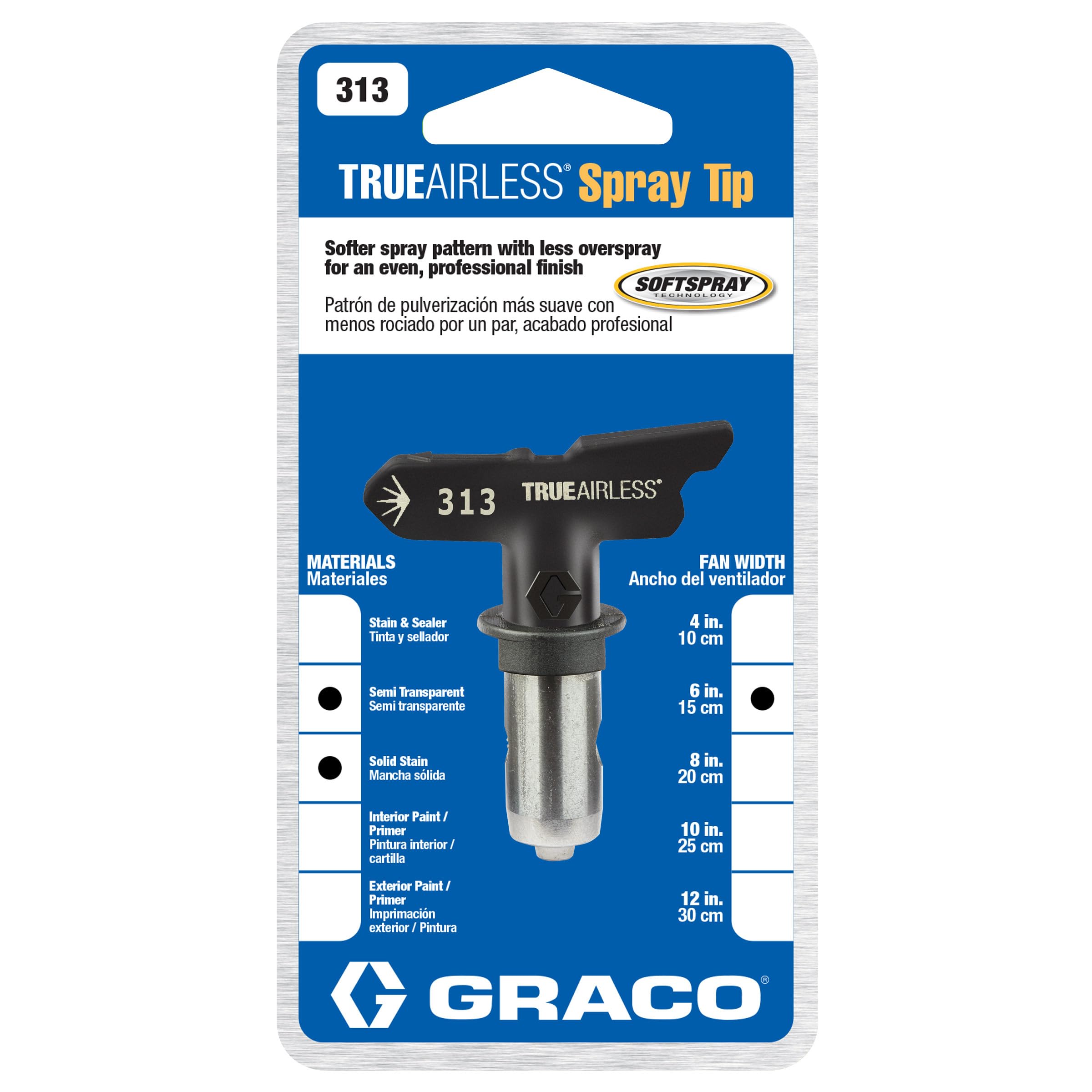 Graco TRU313 TrueAirless 313 Spray Tip - High Performance Airless Paint Sprayer Nozzle for Professional Painting Projects - Perfect for Interior Walls, Exterior Surfaces, and DIY Home Renovations