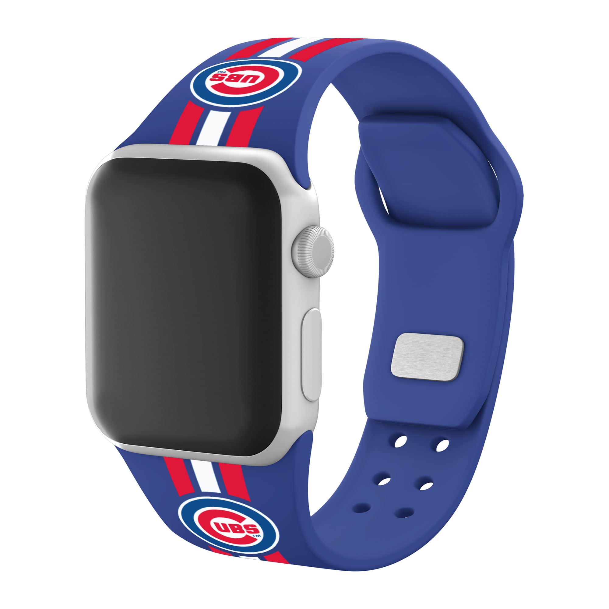 Chicago Cubs HD Watch Band for Apple Watch - Durable Silicone Strap, Compatible with All Apple Watch Series (38mm/40mm/41mm/42mm/44mm/45mm/49mm) - Perfect for Baseball Fans, Game Day & Casual Wear