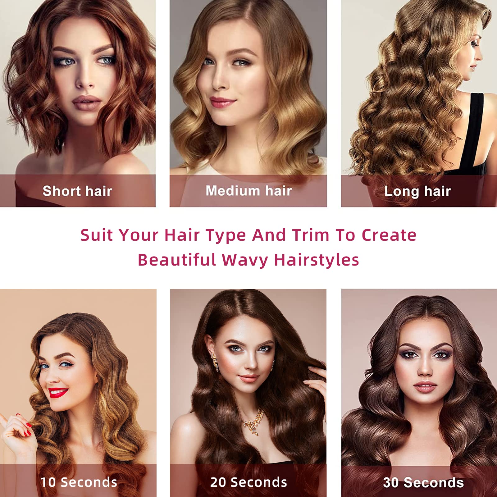 3 Barrel Curling Iron Wand - Professional Hair Curler & Waver for Short to Medium Hair - 22mm US Size - Perfect for Beach Waves, Loose Curls & Everyday Styling