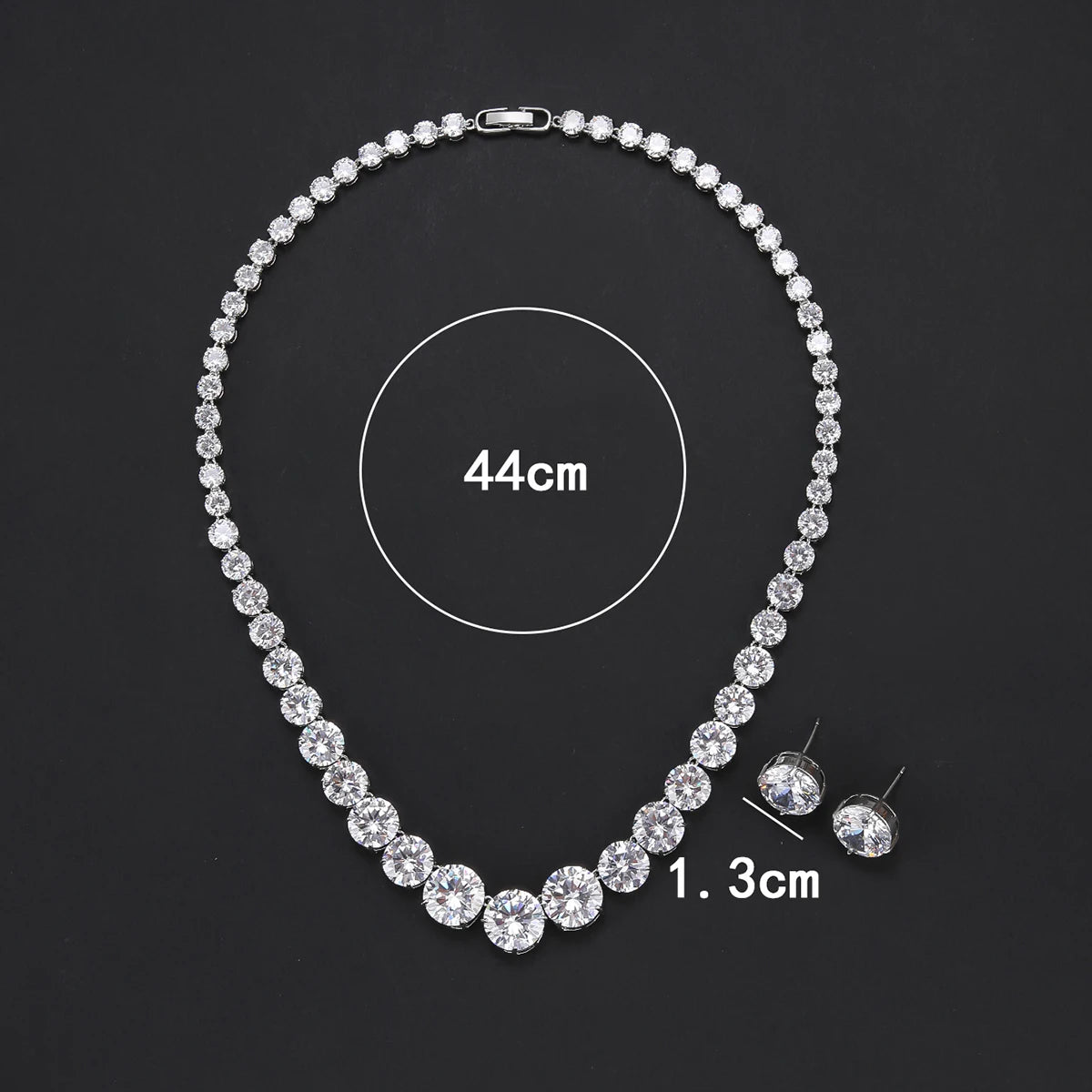 Elegant Cubic Zirconia Bridal Jewelry Set - Wedding Necklace & Earrings for Bride, Bridesmaids, and Formal Occasions | CN10895