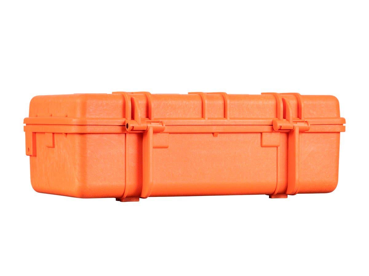 Monoprice 22 x 14 x 8 Inch Weatherproof Hard Case with Customizable Foam - Shockproof, IP67 Rated, UV & Impact Resistant Orange Case for Outdoor Gear Protection - Perfect for Camping, Hunting, and Equipment Storage