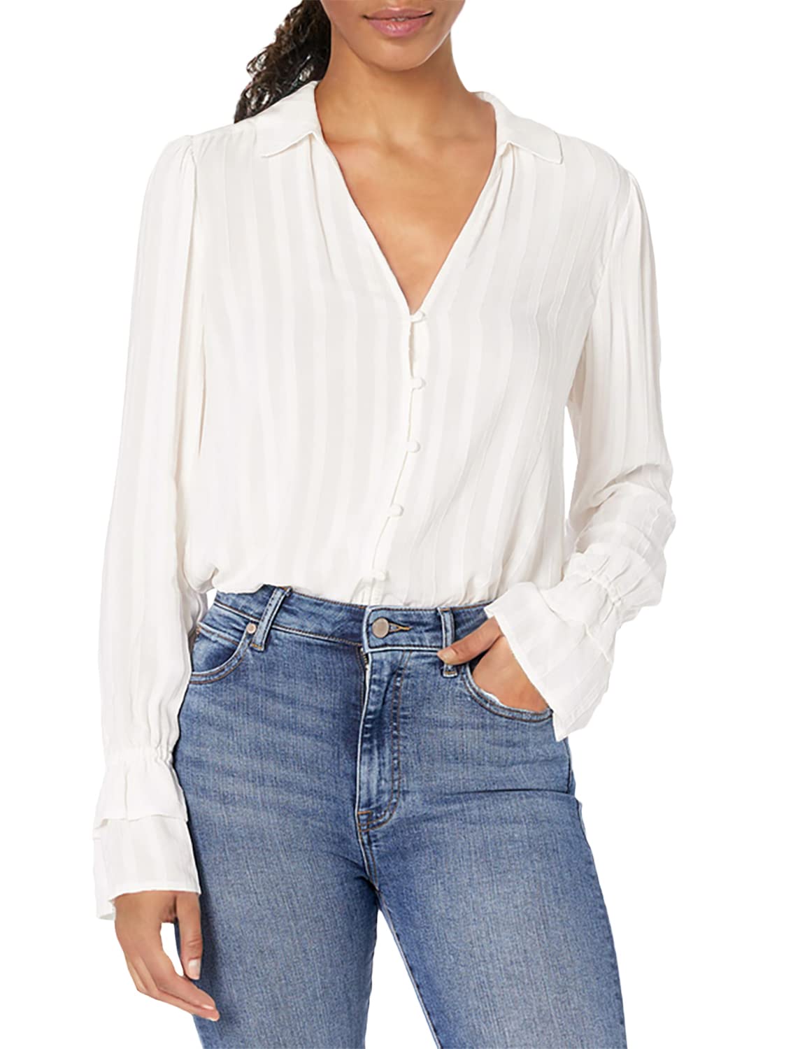 PAIGE Women's Symona Long Sleeve Blouse - Elegant Button Down Shirt for Work & Office Wear | Casual & Professional Tops for Women | Perfect for Business Meetings, Date Nights & Everyday Outfits