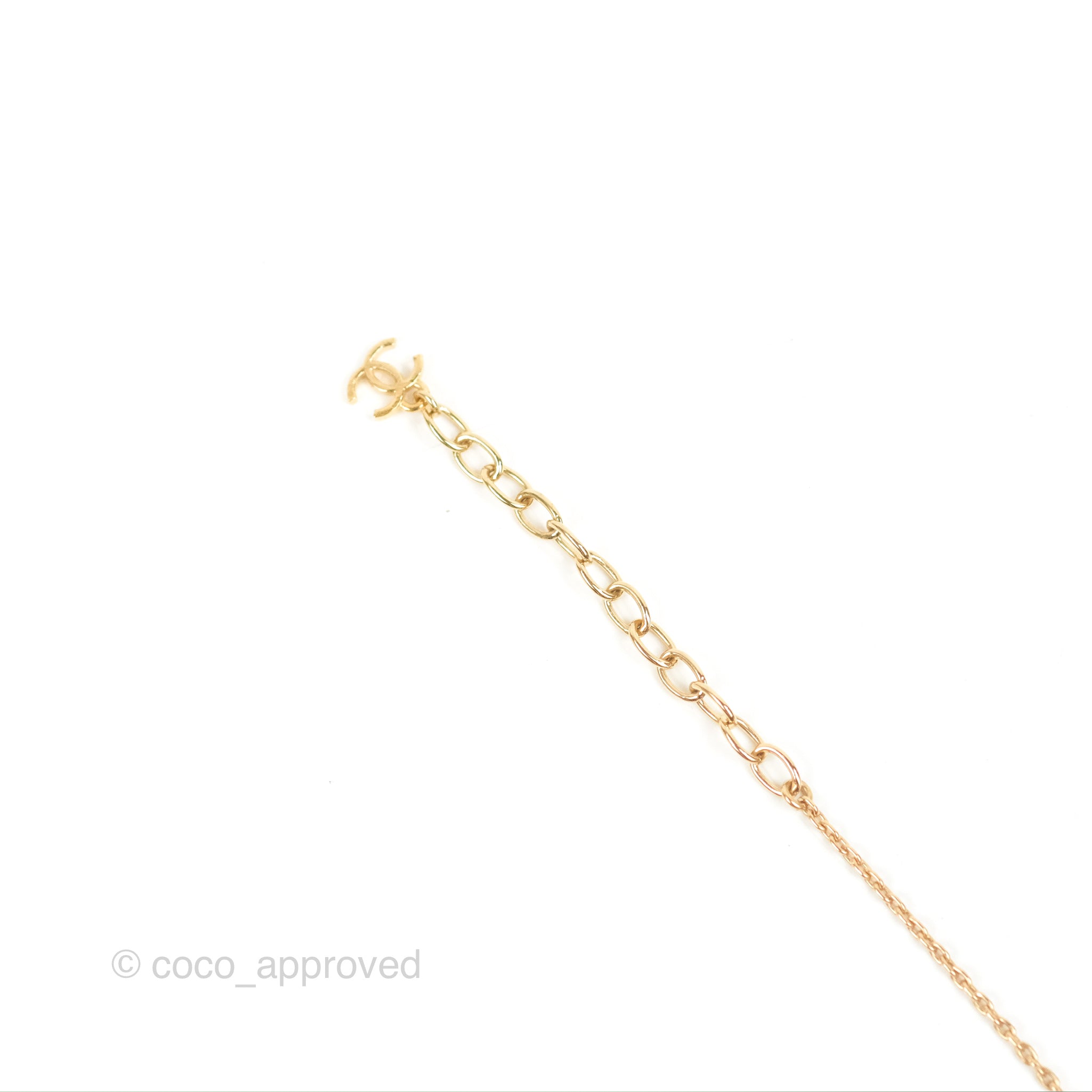 Chanel CC Chain Black Round Pendant Necklace in Gold Tone - 22A Collection | Elegant Jewelry for Women, Perfect for Parties, Dates & Special Occasions