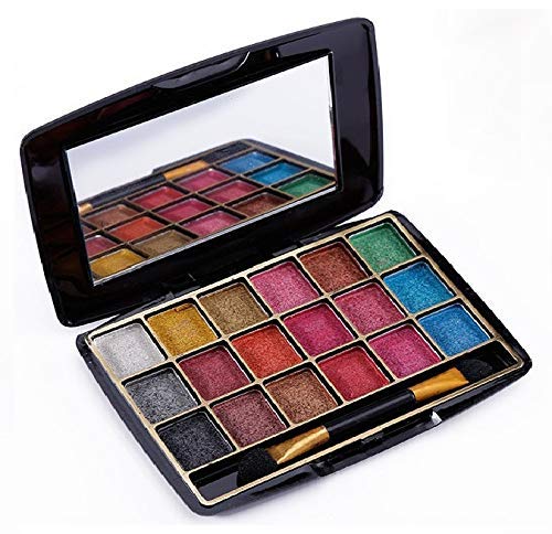 18-Color Shimmer Eyeshadow Palette - Nude & Dusky Shades for Day & Night Makeup Looks | Long-Lasting Pigmented Eye Makeup for Parties, Weddings & Special Occasions