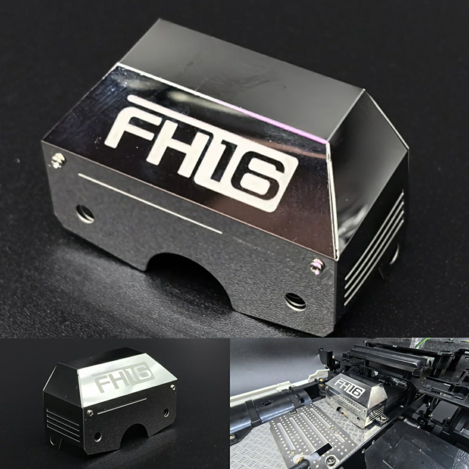 Metal Gearbox Cover & Anti-Skid Plate for 1/14 Scale FH16 4x2 RC Tractor Truck 56375 Model - Durable Engine Protection for RC Car Racing & Off-Road Adventures