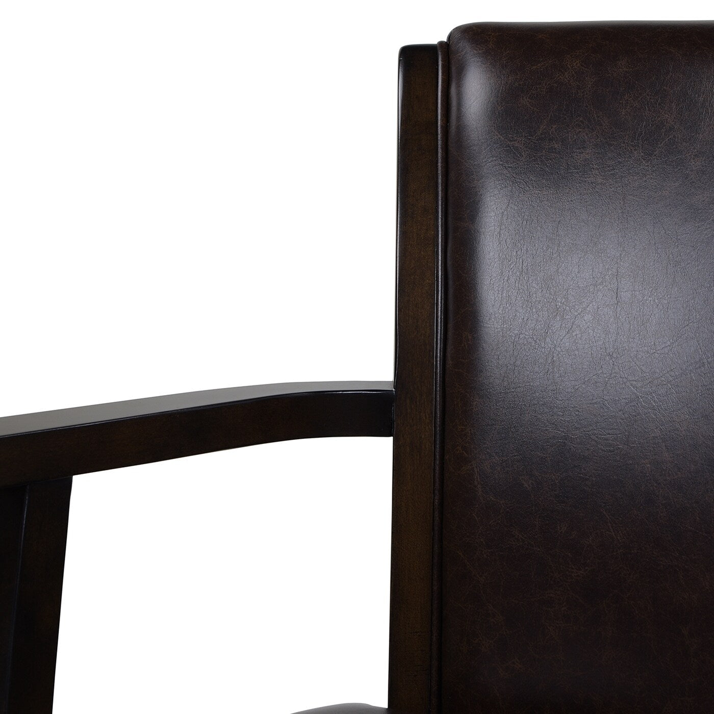 27in Swivel Counter Height Bar Stool - Vintage Faux Leather with High Back Support & Armrests - Solid Hardwood Frame - Perfect for Kitchen Island, Home Bar & Breakfast Nook