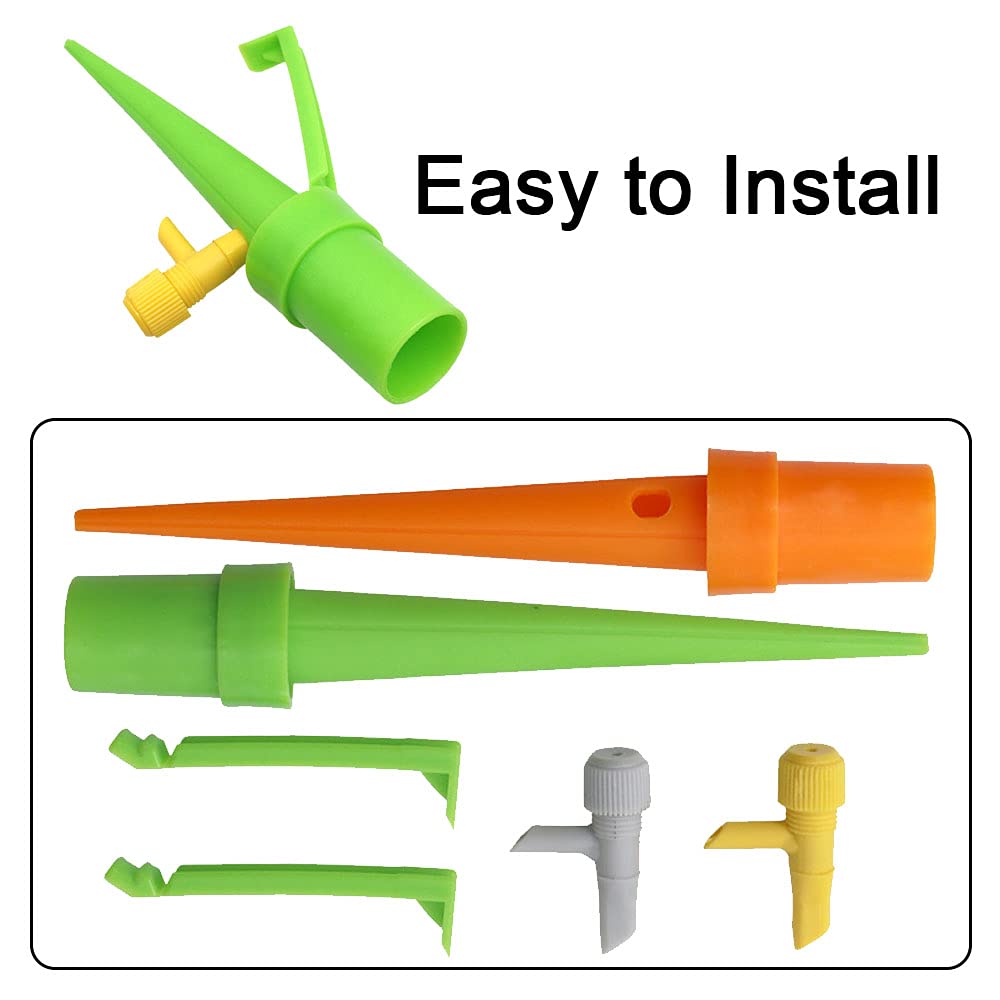 16Pcs Self Watering Spikes for Plants - Adjustable Automatic Plant Waterer with Control Valve - Indoor Outdoor Garden Watering System - Perfect for Vacation Plant Care & Drip Irrigation
