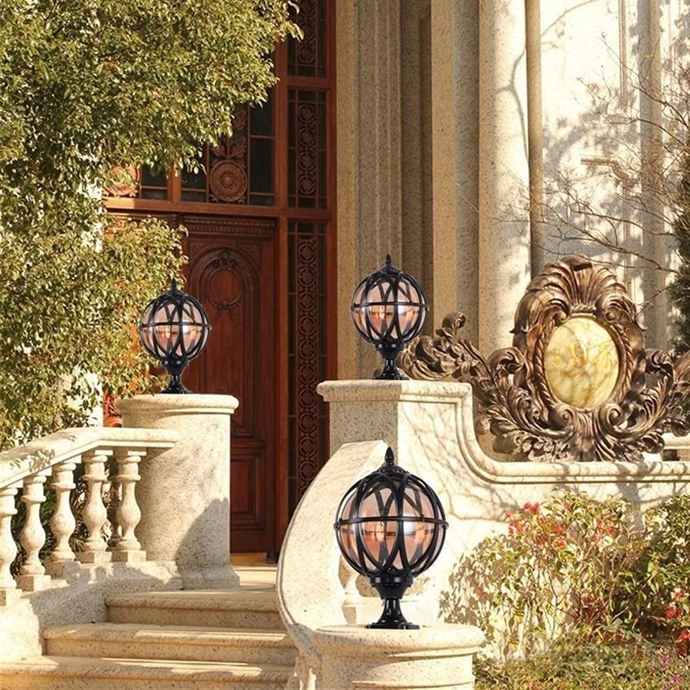 Waterproof Outdoor Column Light Fixture - Landscape Pole Lantern for Garden, Yard, Pathway | Durable Rainproof Exterior Lighting for Patio, Driveway & Pool Area Decor