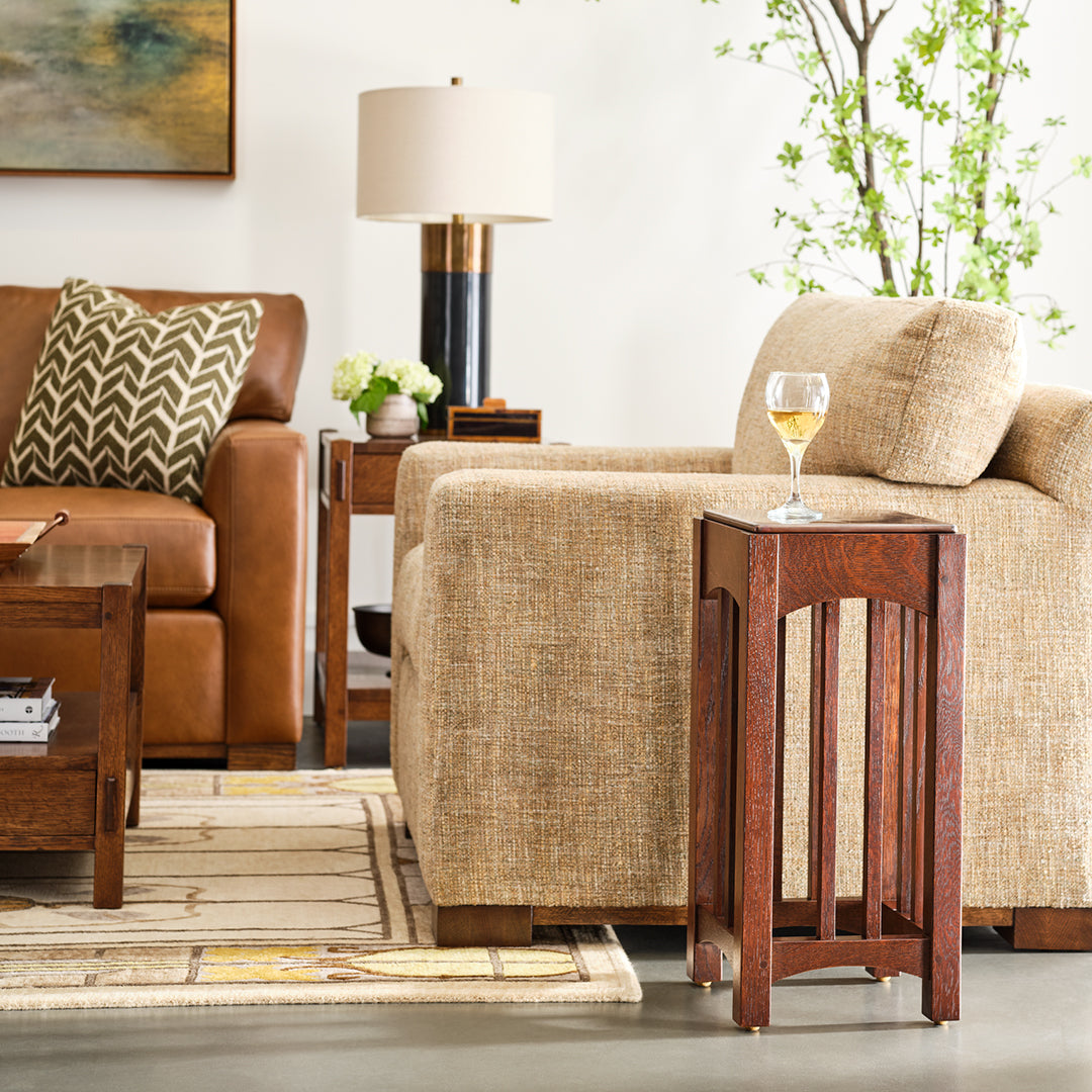 Mission Copper Top Drink Table - Rustic Side Table for Patio, Living Room & Outdoor - Perfect for Coffee, Cocktails & Decor
