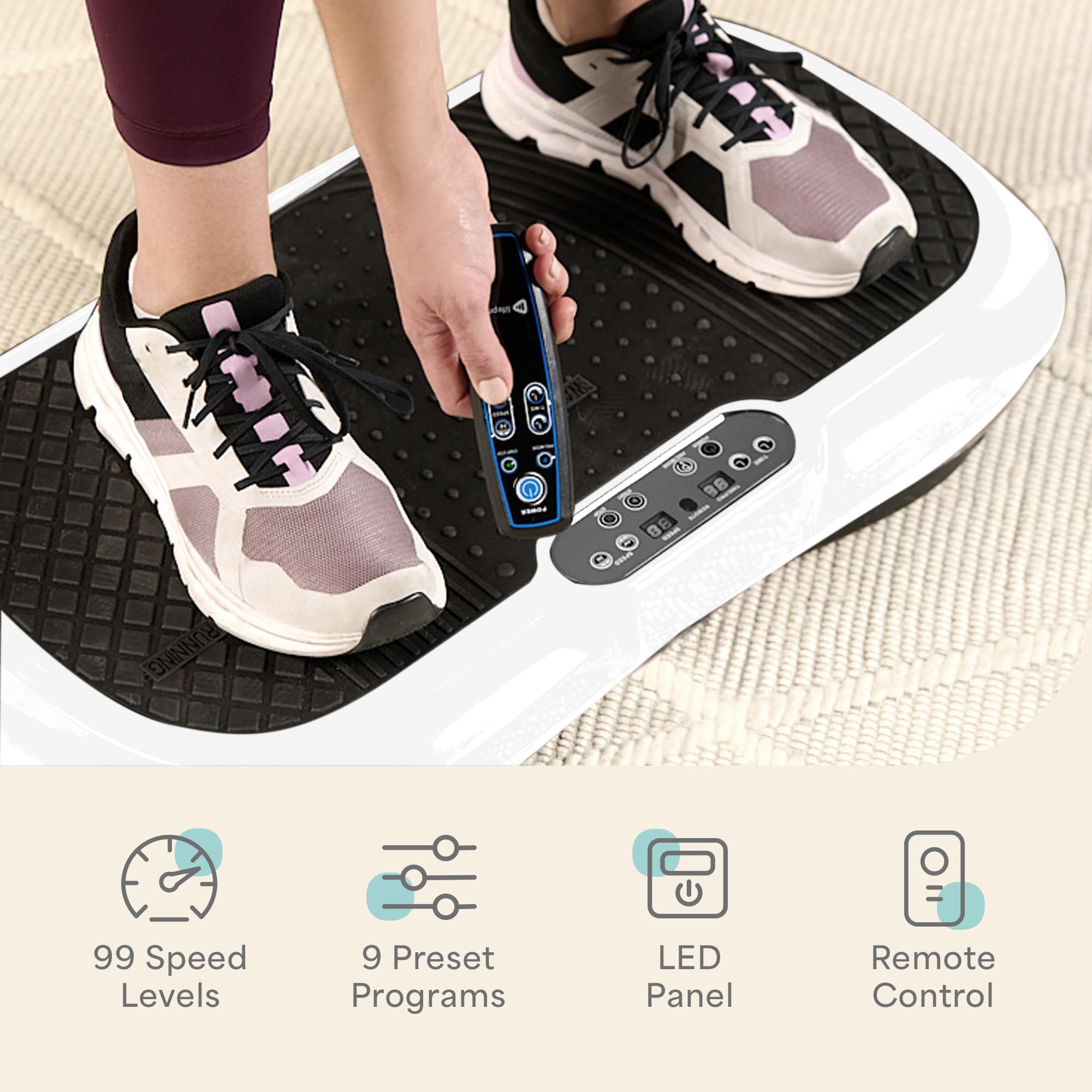 Lifepro Waver Vibration Plate Exercise Machine - High-Intensity Whole Body Vibration Platform with Resistance Bands for Muscle Activation, Strength Training & Weight Loss | Home Gym Equipment for Toning, Cellulite Reduction & Recovery Workouts