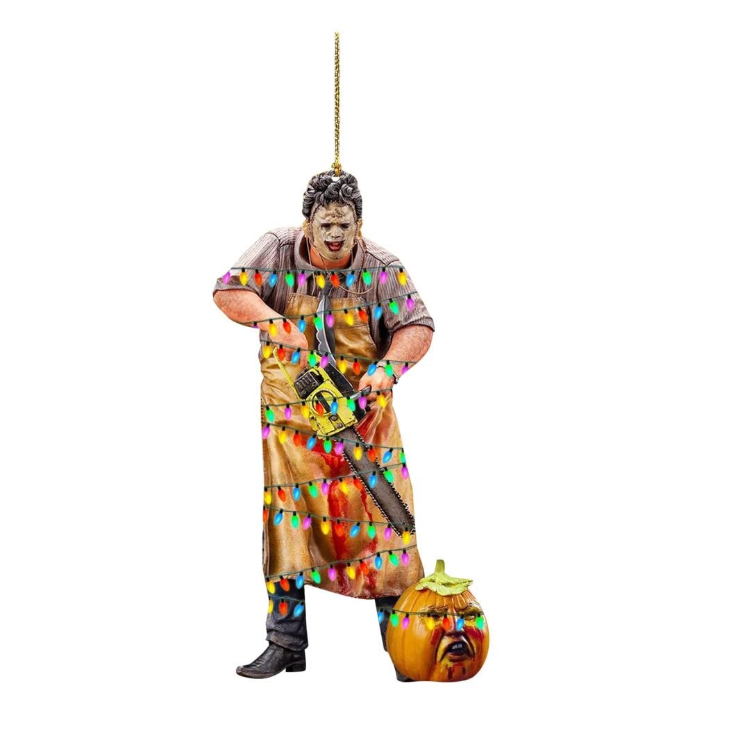 2 Pack Halloween Car Decorations - Horror Movie Zombie Dwarf Hanging Pendants for Rear View Mirror, Scary Figurine Ornaments & Gifts - Perfect for Halloween Party, Trick or Treat, Haunted House & Car Accessories