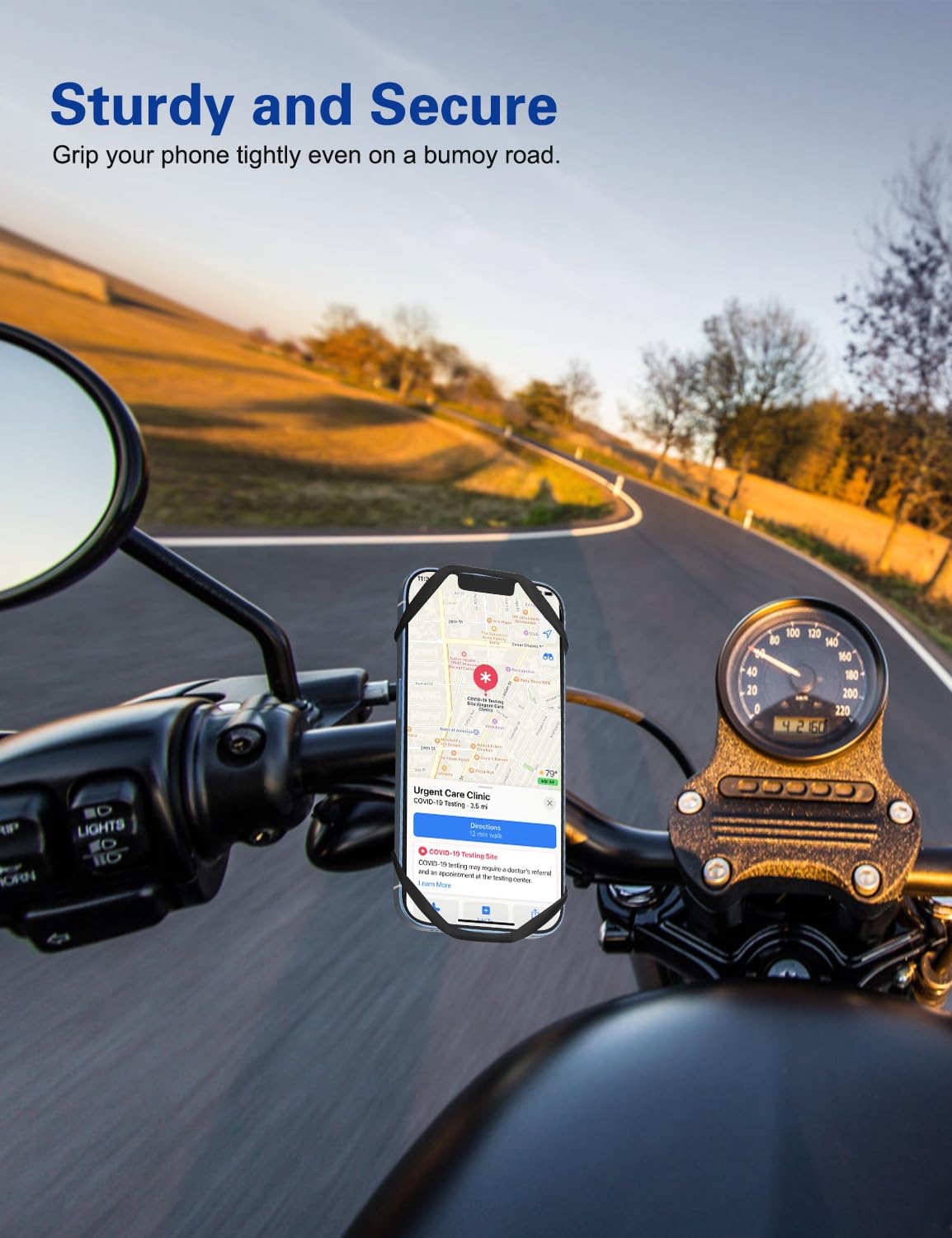 360° Rotatable Bike Phone Holder - Universal Motorcycle & Bicycle Phone Mount for iPhone 15 Pro Max/14/13, Samsung S10 & 4.7-6.8