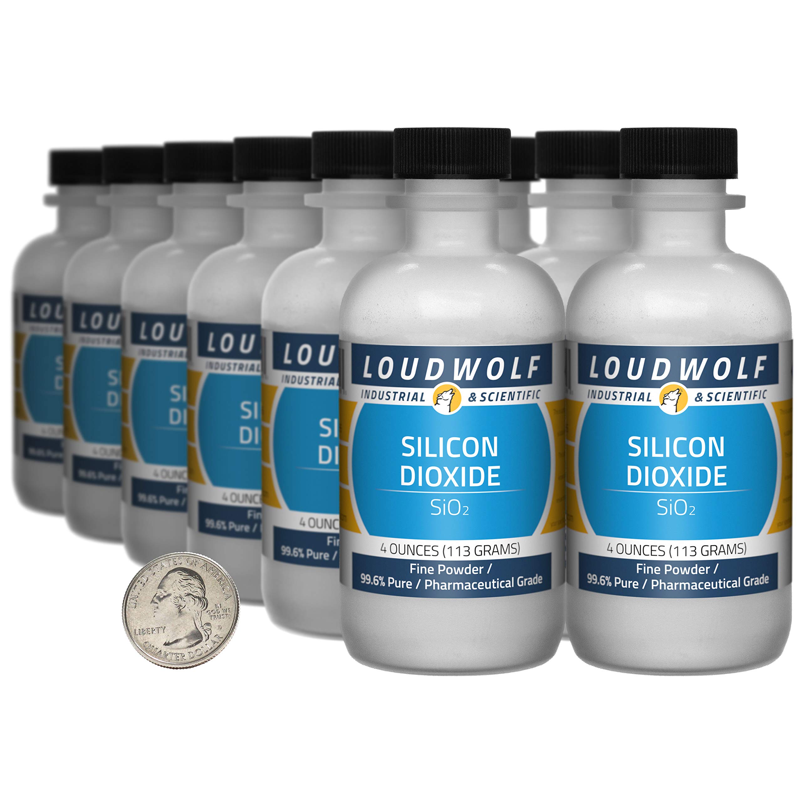 **99.6% Pure Pharmaceutical Grade Silicon Dioxide Fine Powder - 3 Pounds (12 Bottles) - Ideal for Supplements, Cosmetics & Food Additives**