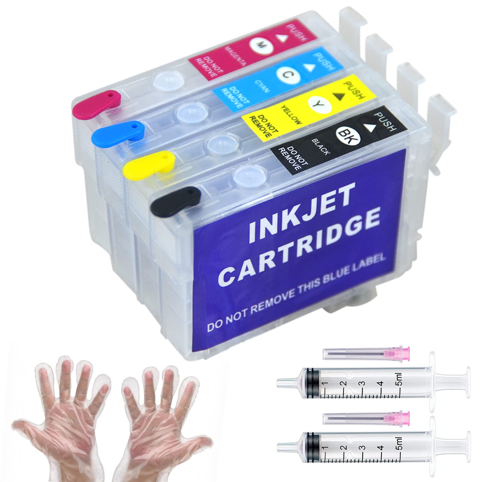 212XL High-Quality Remanufactured Ink Cartridge - No Chip, Refillable, Compatible with XP-4100, XP-4105, WF-2850, WF-2830 Printers - Ideal for Sublimation Printing & Office/Home Use