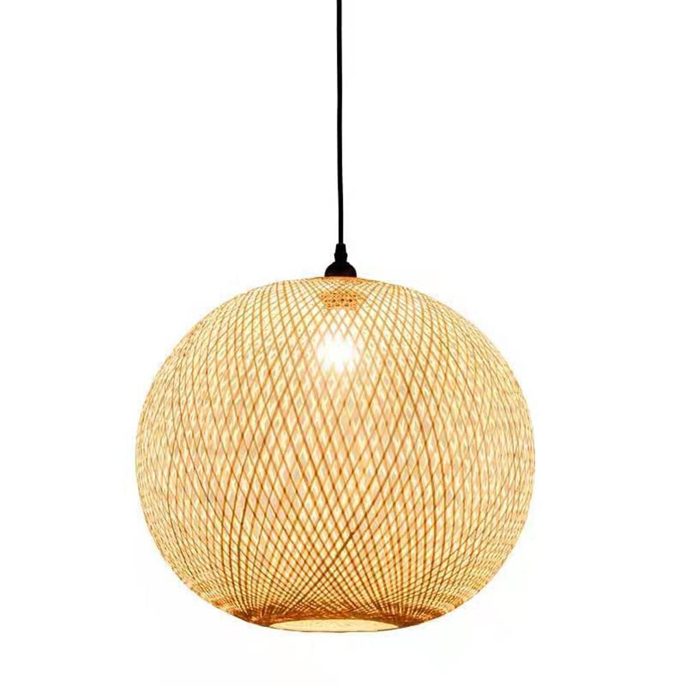 Stylish Bamboo Chandelier - Adjustable Rattan Wicker Pendant Light for Dining Room & Restaurant | Natural Home Lighting Fixture with Flexible Cord | Perfect for Farmhouse, Coastal, or Boho Decor