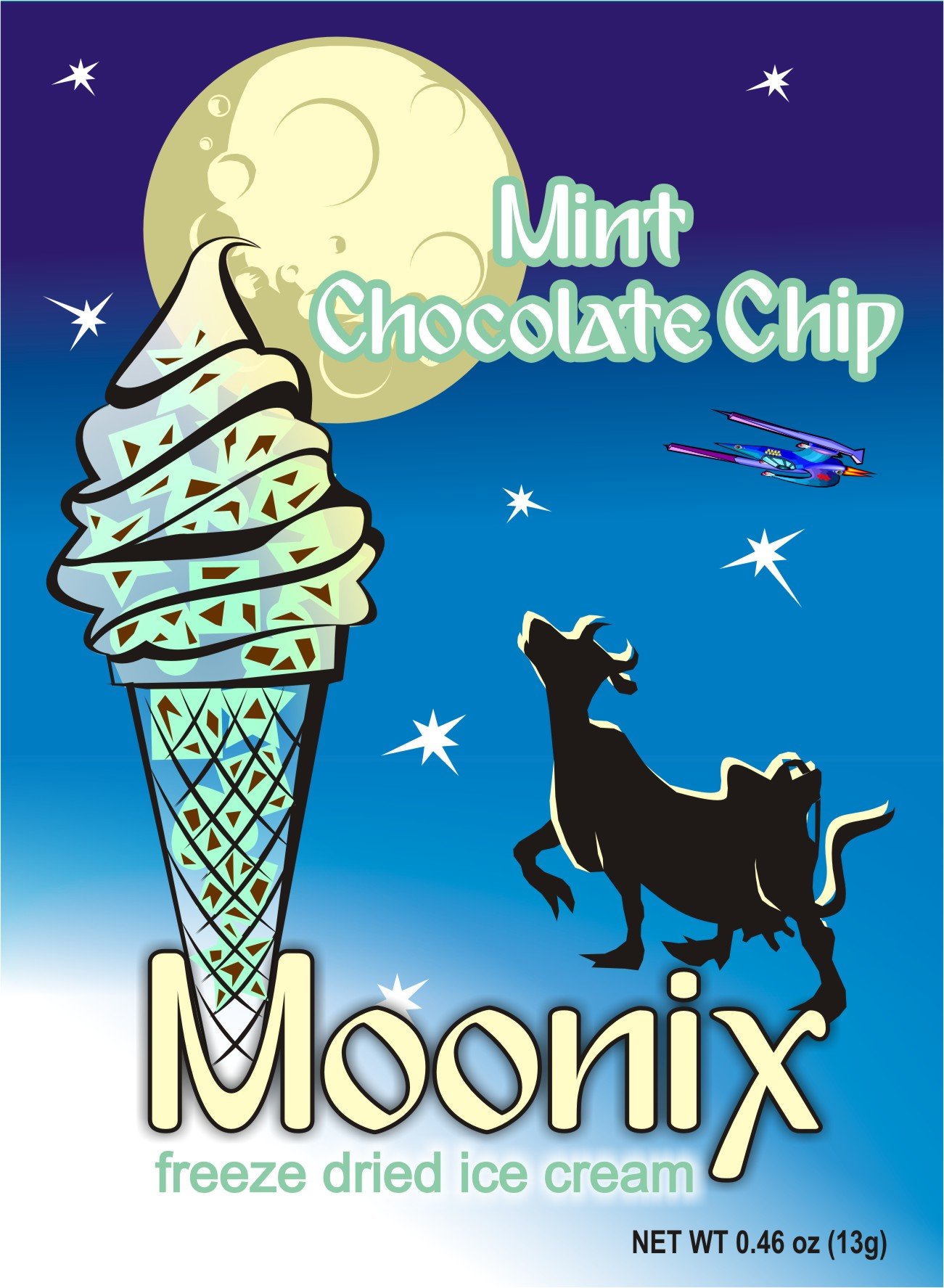 Moonix Freeze Dried Ice Cream 25ct - Mint Chocolate Chip Flavor | Astronaut Ice Cream | Space-Themed Snacks for Camping, Hiking & Outdoor Adventures