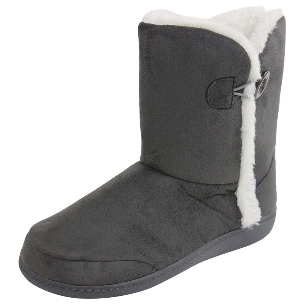 Women's Winter Warm Memory Foam House Slippers Boots - Indoor/Outdoor Cozy Non-Slip Fuzzy Slippers for Home, Office & Travel Comfort