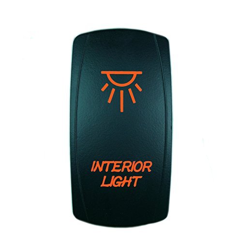 STVMotorsports Orange LED Rocker Switch - 20A 12V On/Off Laser Backlit Interior Light for Cars, Boats, RVs & Off-Road Vehicles