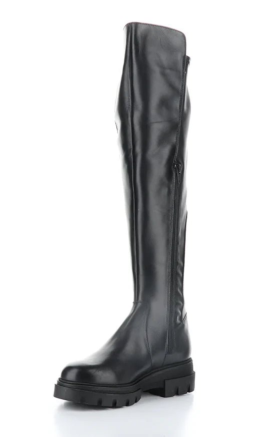 Waterproof Black Over The Knee Boots for Women - Fashionable Winter & Rain Boots for Outdoor Activities, Parties and Cosplay