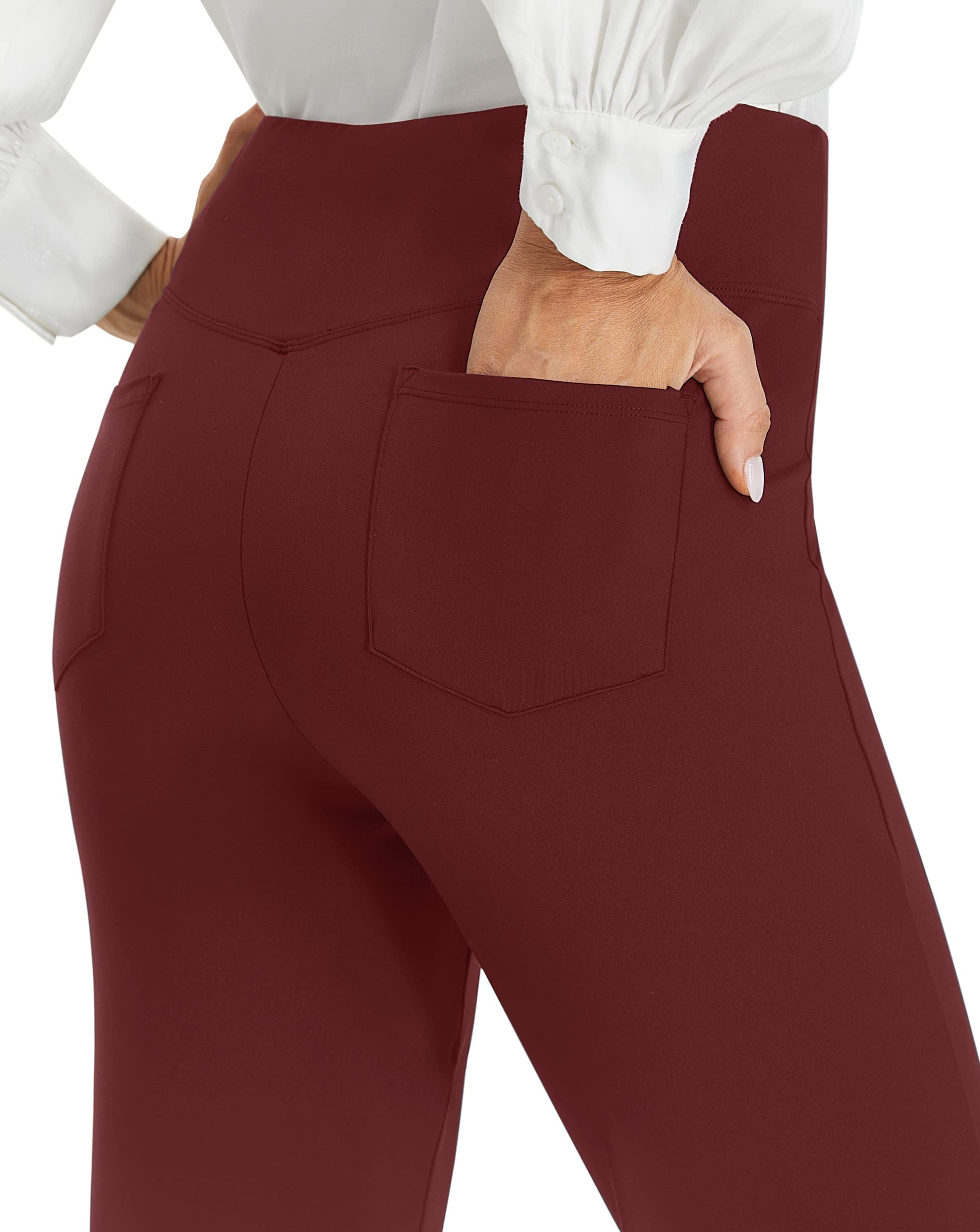 AFITNE Women's High Waist Yoga Dress Pants - Stretchy Pull On Work Pants for Office & Casual Wear - Comfortable Business Slacks for Yoga, Work & Everyday Use (2025 Collection)