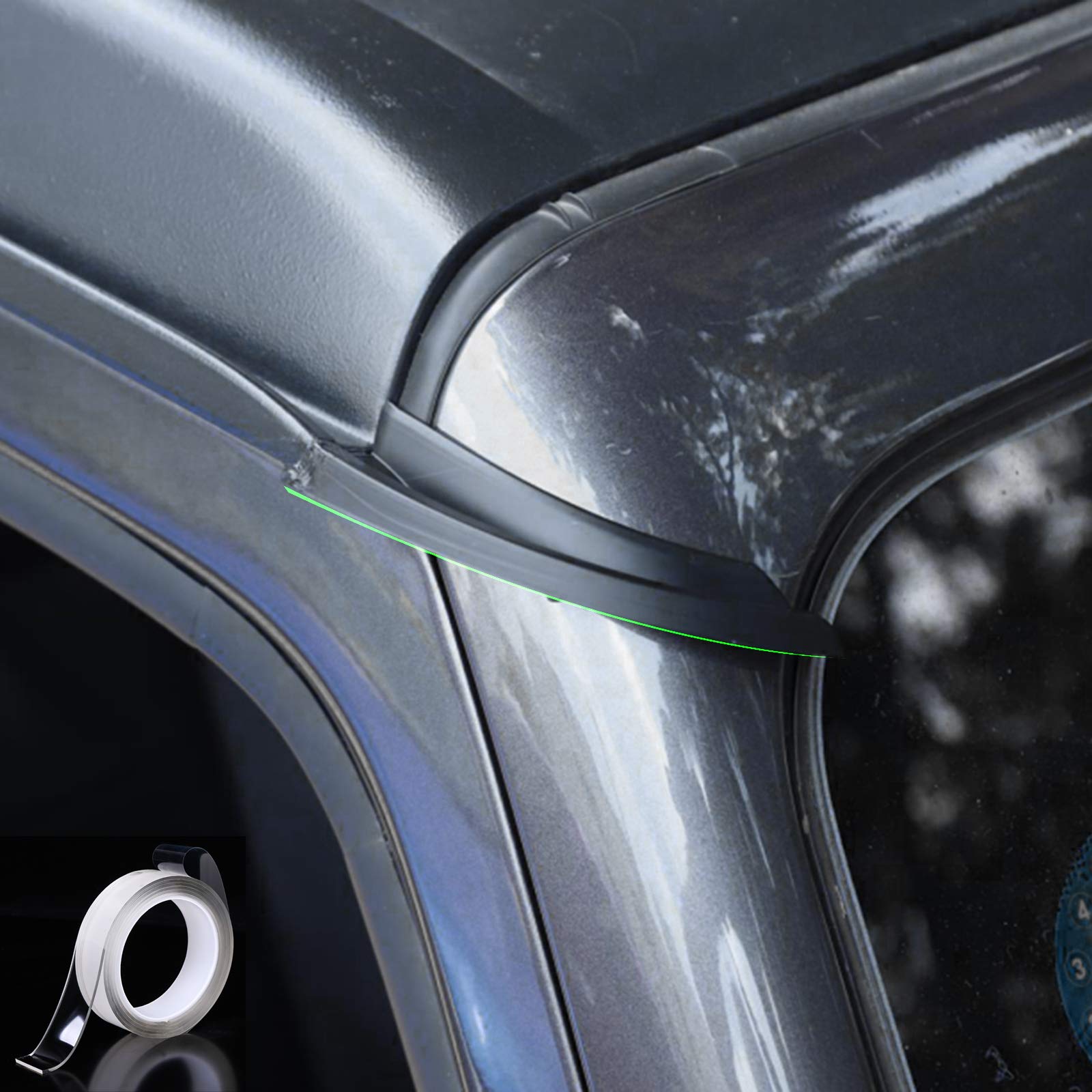 YOCTM Water Rain Gutter Extensions for 2018-2022 Jeep Wrangler JL/JLU Unlimited Sahara Rubicon - Durable Exterior Accessories for Off-Road Protection & Weather Resistance - Perfect for Heavy Rain, Snow, and Off-Road Adventures
