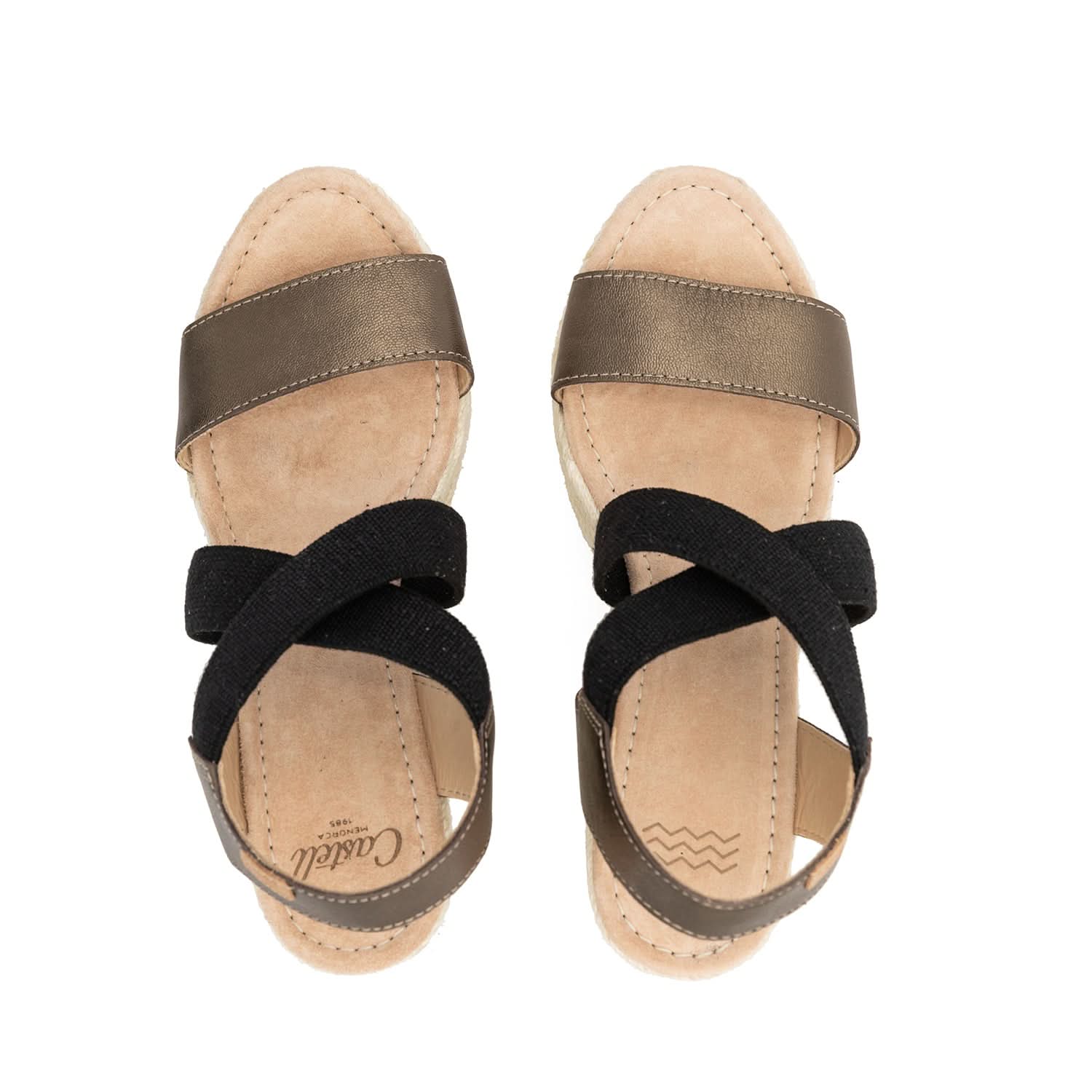 Vintage Metallic 2159 H Open Toe Leather Espadrille Sandals - Elegant Women's Summer Wedges for Beach, Party & Casual Outings