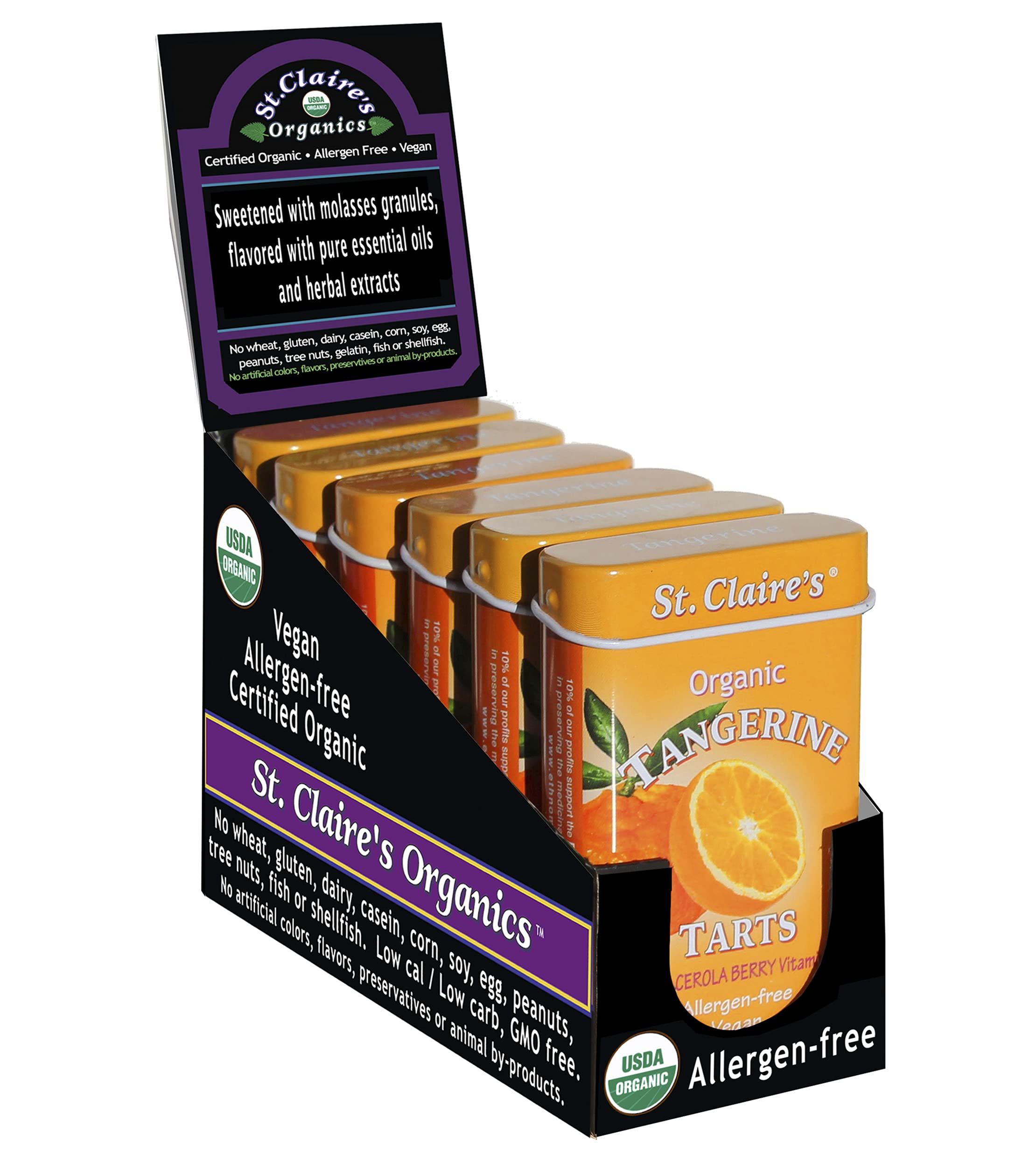 St. Claire's Organic Fruit Tart Candies - 6 Flavor Variety Pack | Gluten-Free, Vegan, Non-GMO, Plant-Based, Allergen-Free Snacks | Made in Allergy-Friendly Facility | Perfect for Parties, Gifts & Healthy Treats