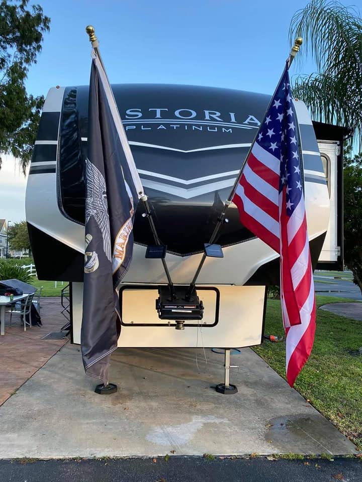 Double Magnetic Flag Holder for RV - No Drilling Required | Multi-Purpose Car, Boat & Home Flag Mounting Solution | Perfect for Camping, Tailgating & Patriotic Displays