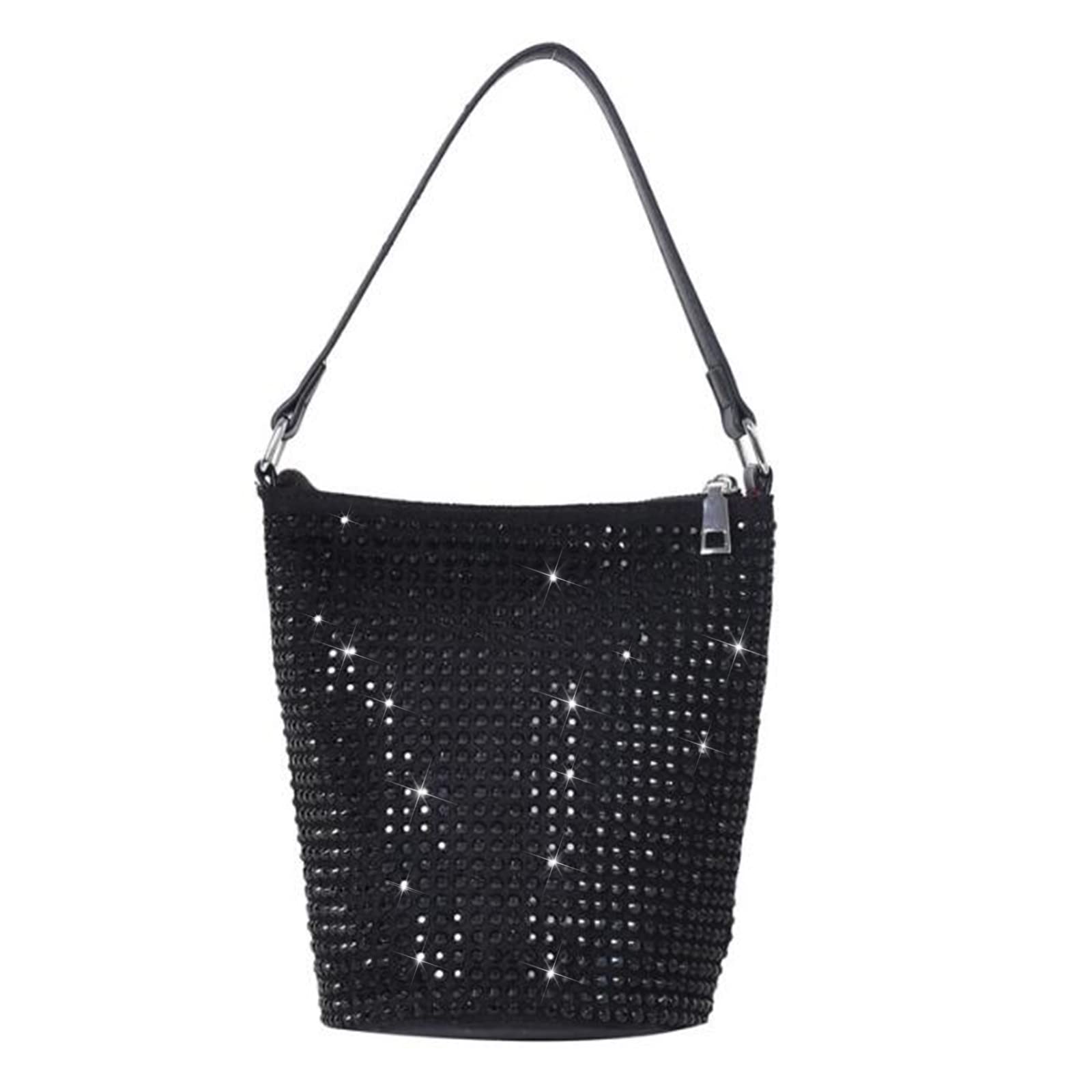 Sparkling Rhinestone Bucket Bag for Women - Crystal Evening Purse & Shoulder Bag | Elegant Clutch for Parties, Weddings & Special Occasions