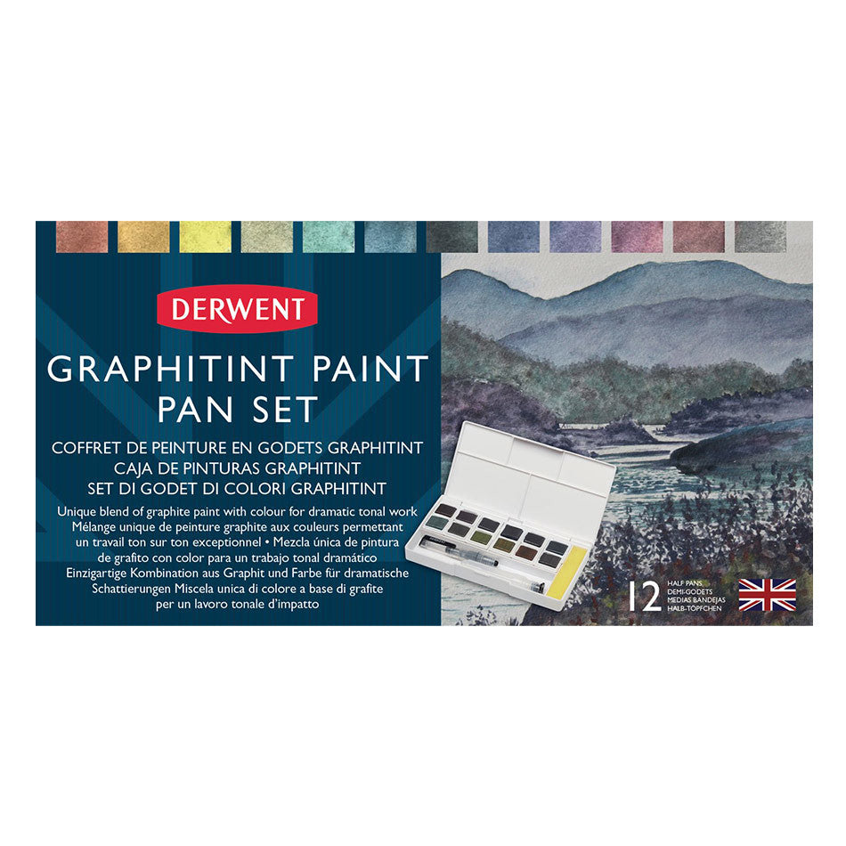 Derwent Graphitint Paint Pan Travel Set - 24 Watercolor Pencils for Artists, Sketching & Outdoor Painting - Perfect for Travel, Plein Air & Art Classes