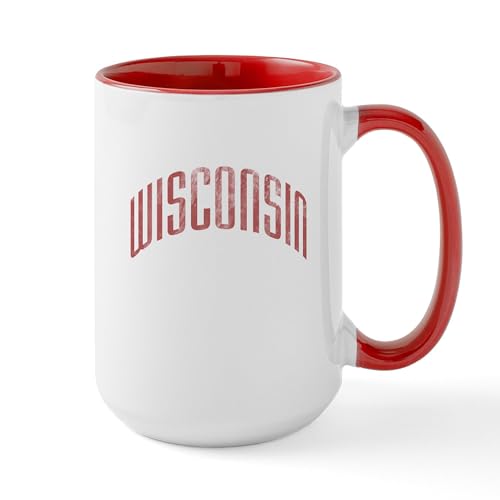 White/Red Inside - Wisconsin Grunge Large Mug