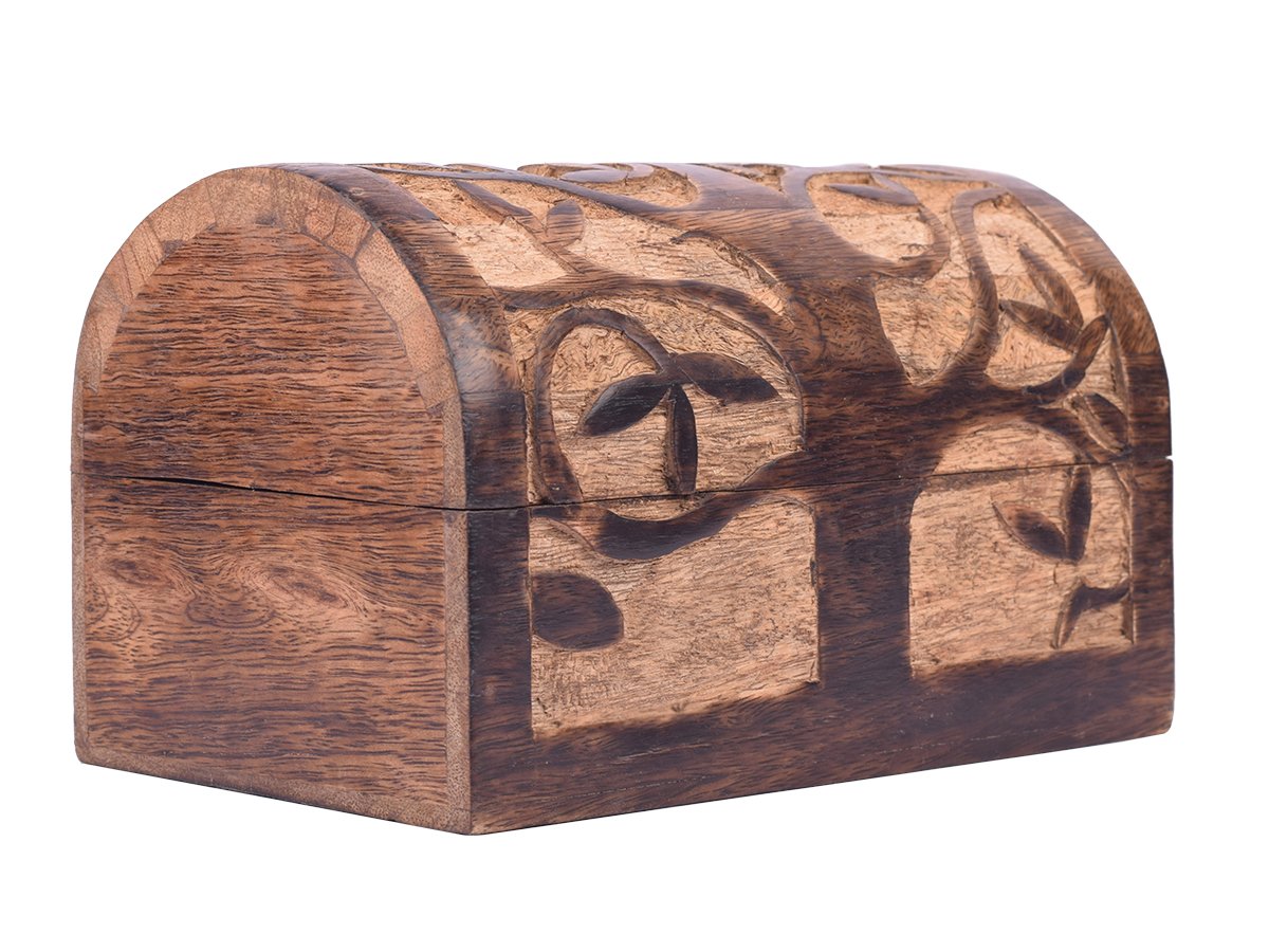 Large Wooden Tree of Life Jewelry Box - 9x6 Inch Decorative Storage Chest for Jewelry, Keepsakes & Trinkets | Multi-Purpose Organizer for Home, Bedroom, Vanity & Gift Giving