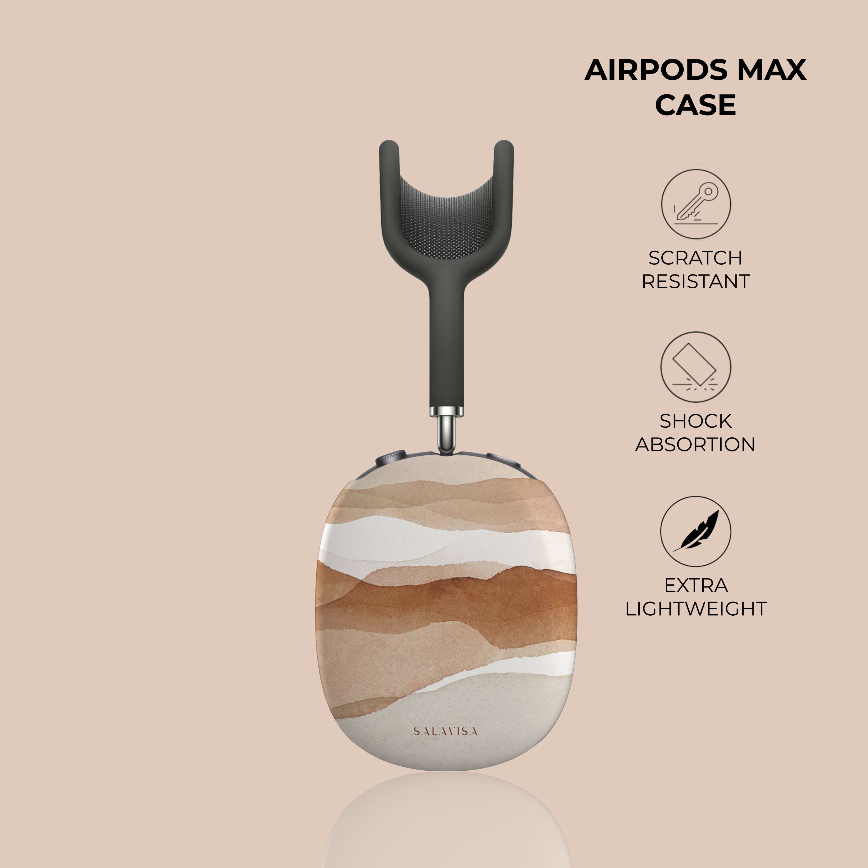 Premium Sahara Watercolor AirPods Max Case - Protective Cover for Apple AirPods Max Headphones - Stylish & Durable Design for Travel, Work & Daily Use