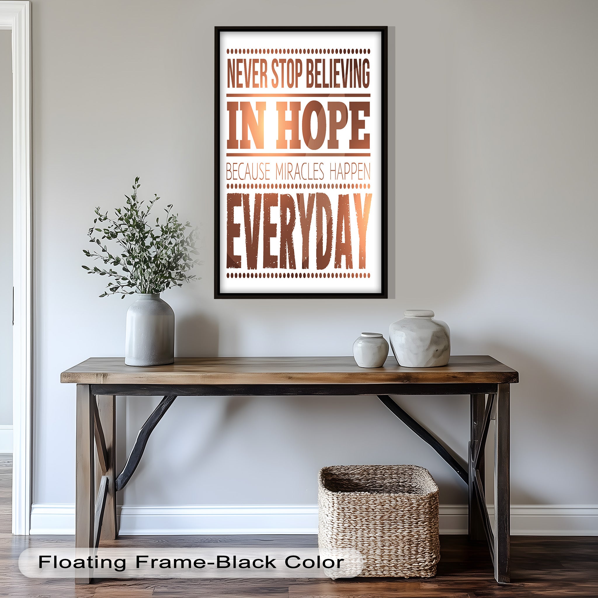 Inspiring 'Believe in Hope' Motivational Oil Painting - Uplifting Wall Art for Home, Office & Meditation Space