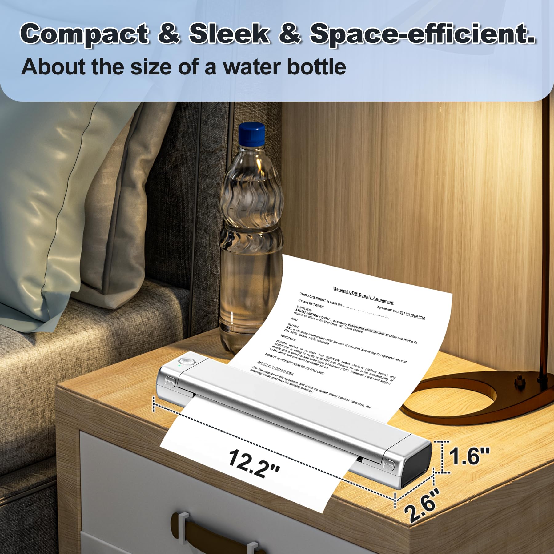 Zoolion M08F Portable Thermal Printer - Wireless, Inkless, Compact for Home Office & Travel - Supports 8.5
