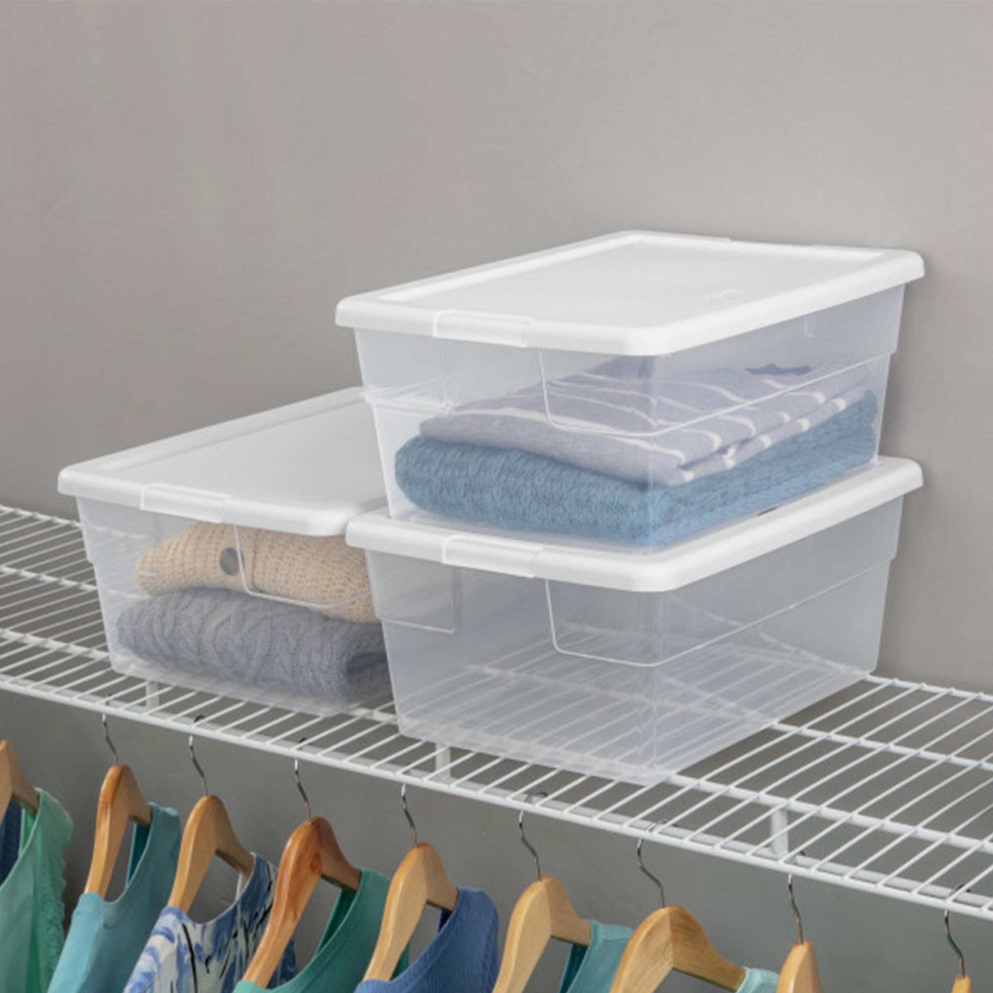 Sterilite 24-Pack 16 Quart Clear Plastic Storage Bins with Snap-On Lids - Stackable Organizer Boxes for Home, Office & Closet Organization