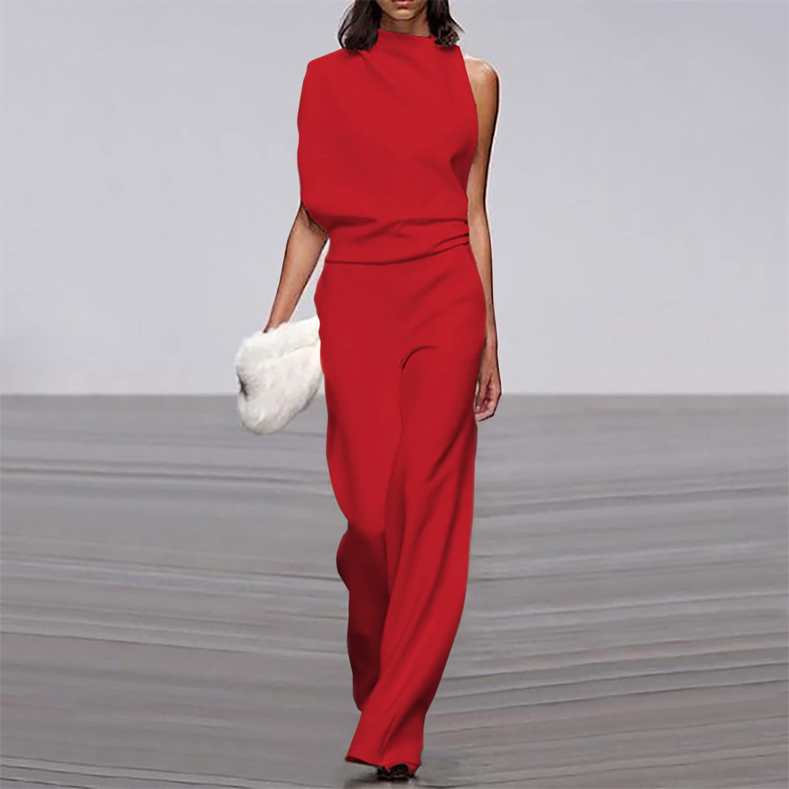 Sexy Jumpsuits for Women 2024 | Clubwear & Party Outfits | Comfortable Halter Neck Sleeveless Romper with Pockets | Perfect for Nightclubs, Dates & Summer Parties