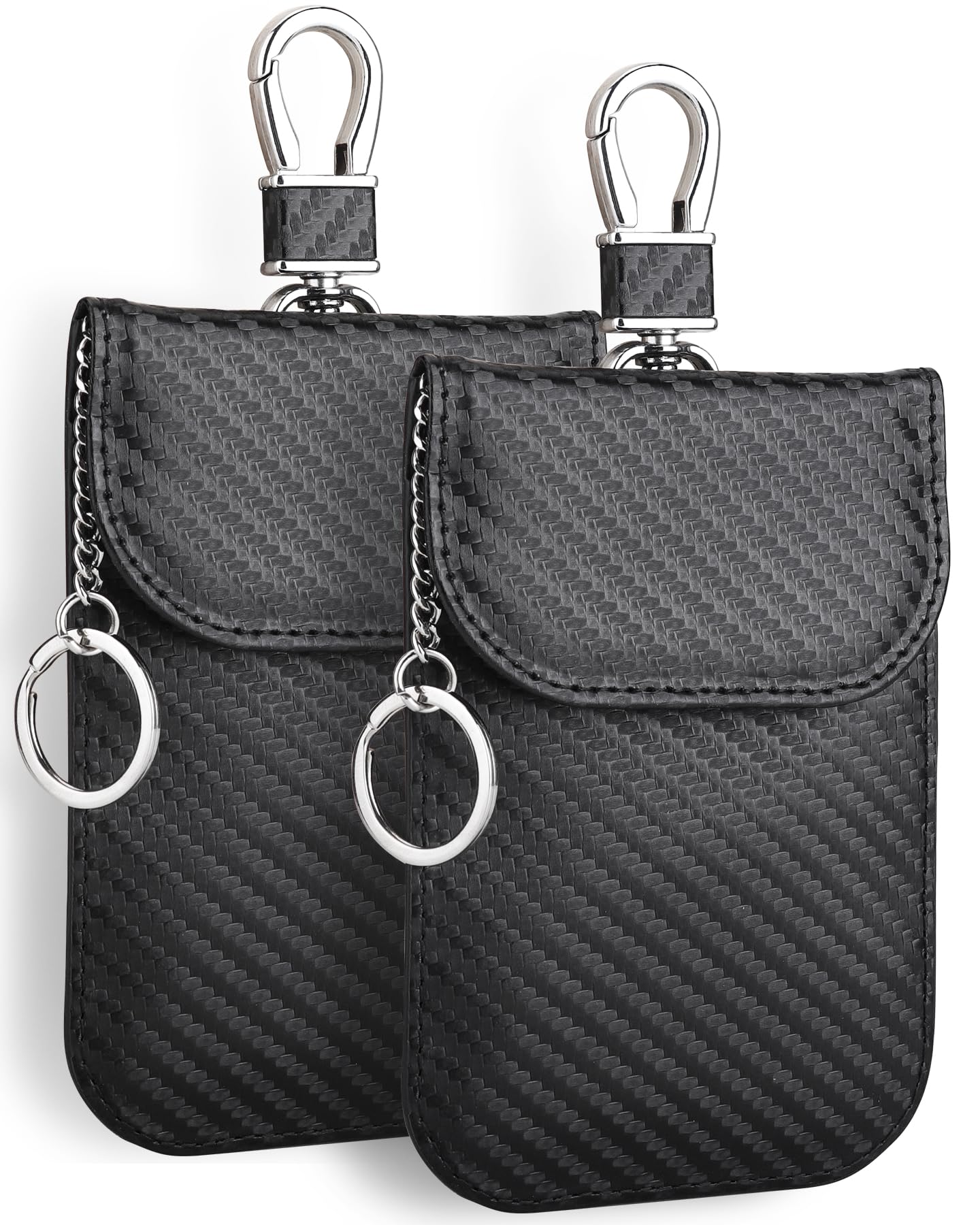 Teskyer 2 Pack Faraday Key Fob Protector Bags - RFID Signal Blocking Anti-Theft Pouch for Car Keys (3.7