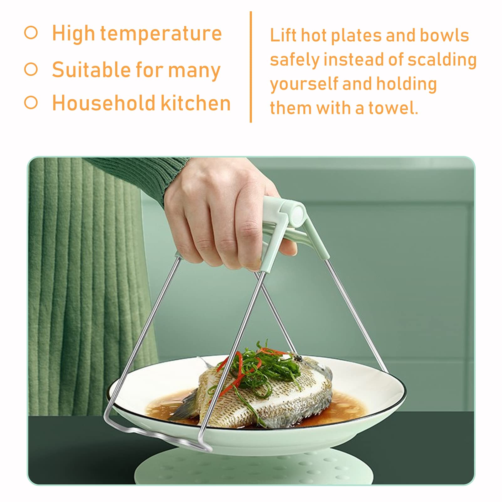 BESPORTBLE 1 Set Kitchen Bowl Tongs Pot Lifter - Hot Dish Gripper Retriever Clips for Cooking, Serving & Grilling - Heat-Resistant Silicone Clamps for Bowls, Pans & Plates - Perfect for BBQ, Baking & Buffet Serving