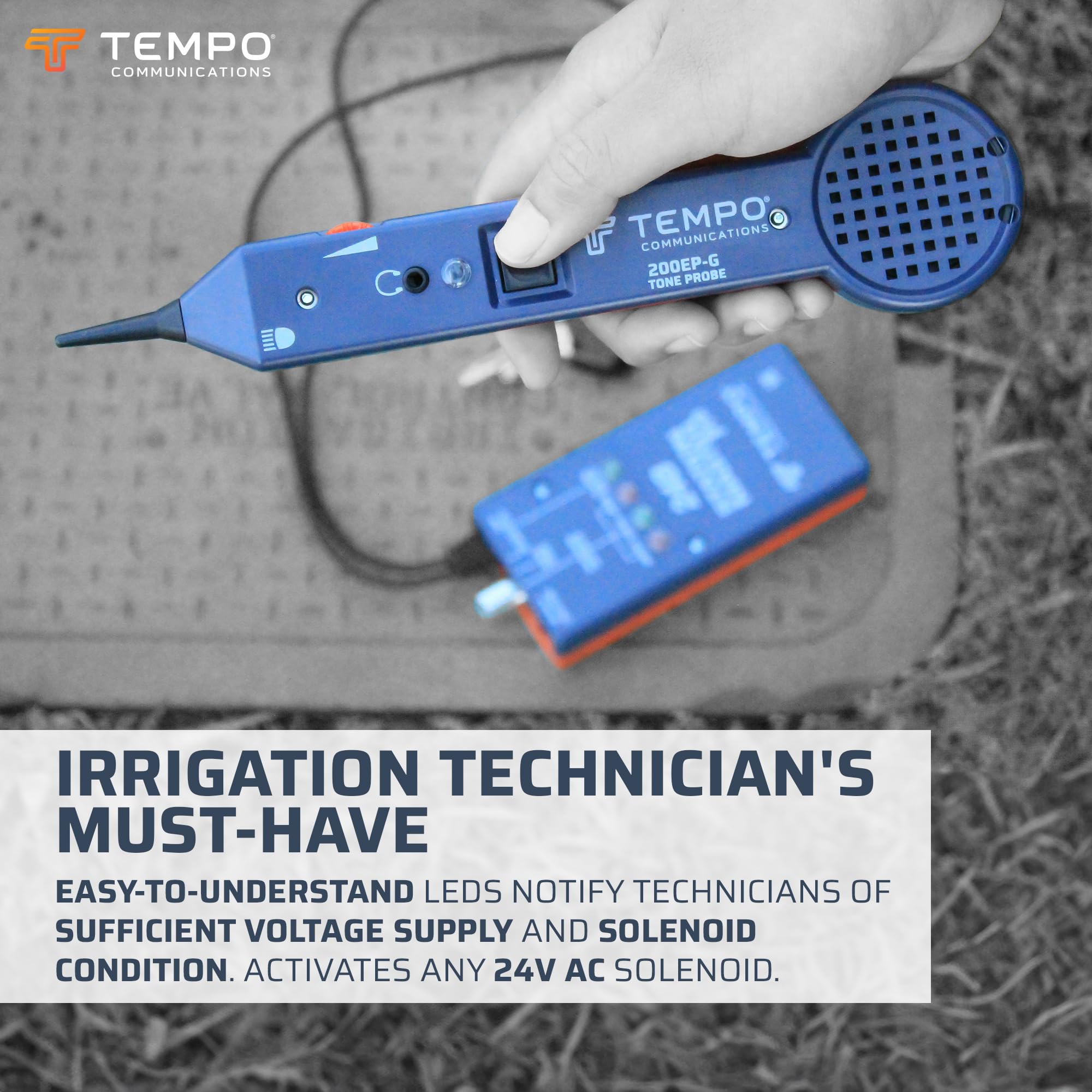 TEMPO Station Master Pro Irrigation System Tester - Professional Solenoid Activator, Valve Locator & Tone Generator for Sprinkler Systems | Perfect for Lawn Care, Golf Courses & Landscape Maintenance (24BK)