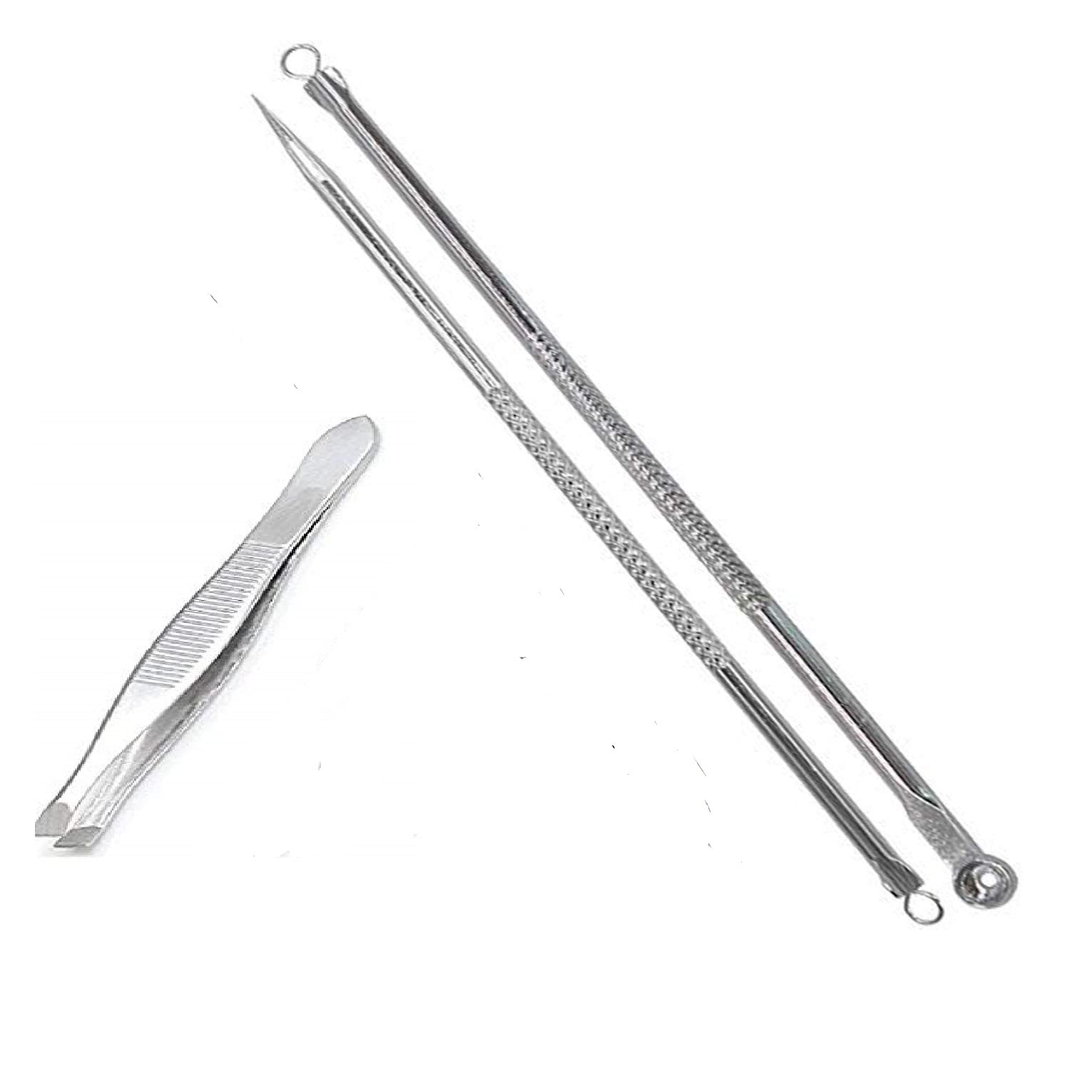 VAHICHA Slant Tip Tweezer & Blackhead Remover Needles - Professional Acne Removal, Eyebrow Shaping & Ingrown Hair Tool for Daily Skincare & Beauty Routine - Perfect for Facial Care, Spa Treatments & Home Grooming
