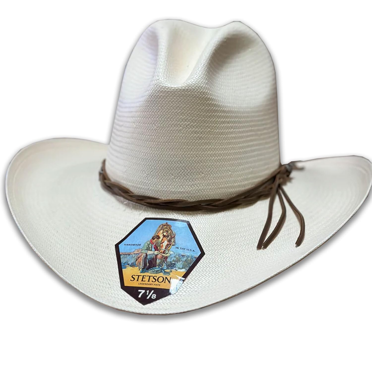 Stetson Men's Gus 10X Straw Cowboy Hat - Western Style Sun Protection Hat for Outdoor, Rodeo, and Ranch Activities