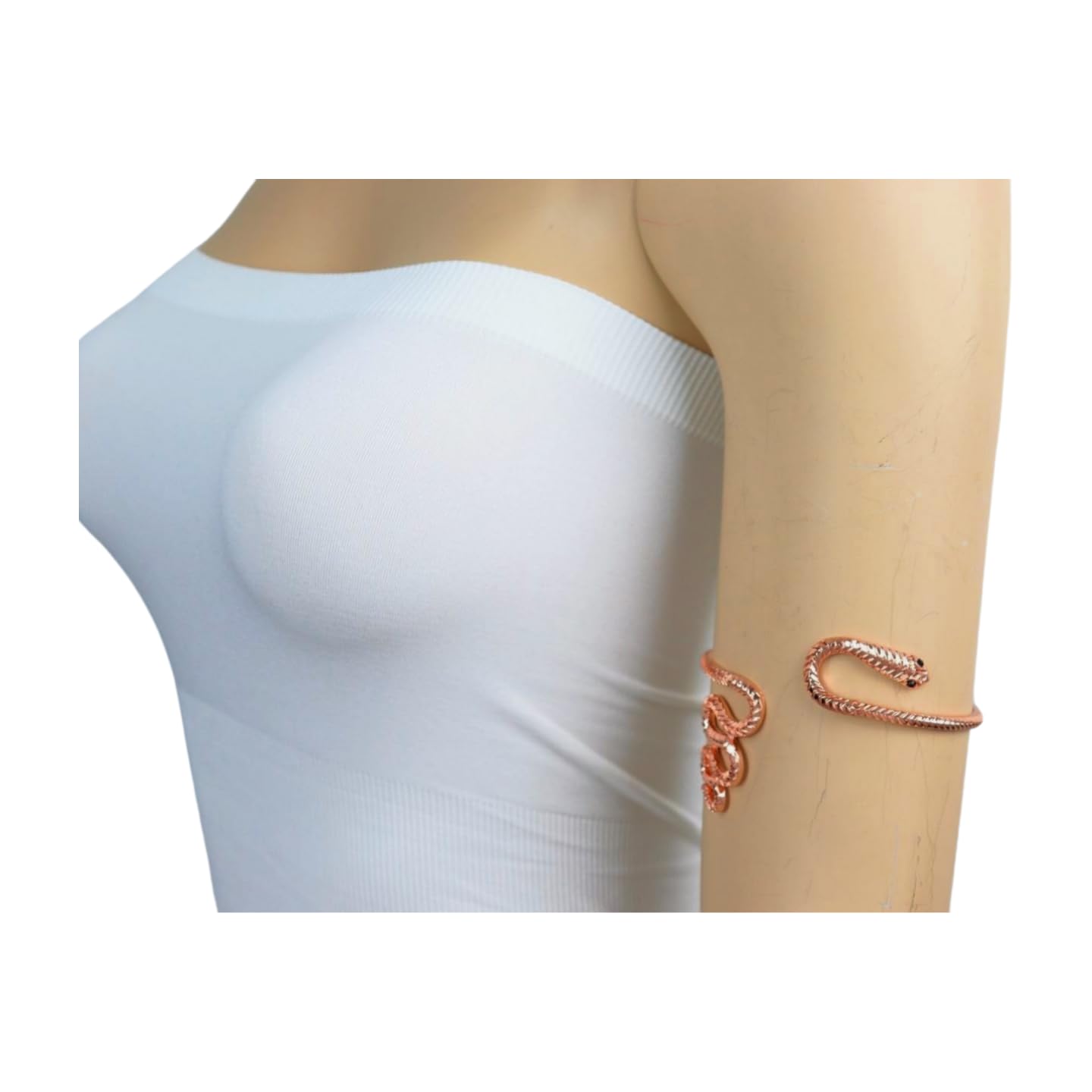 Elegant Rose Gold Snake Wrap Around Upper Arm Cuff Bracelet for Women - Fashion Jewelry for Parties, Weddings & Special Occasions