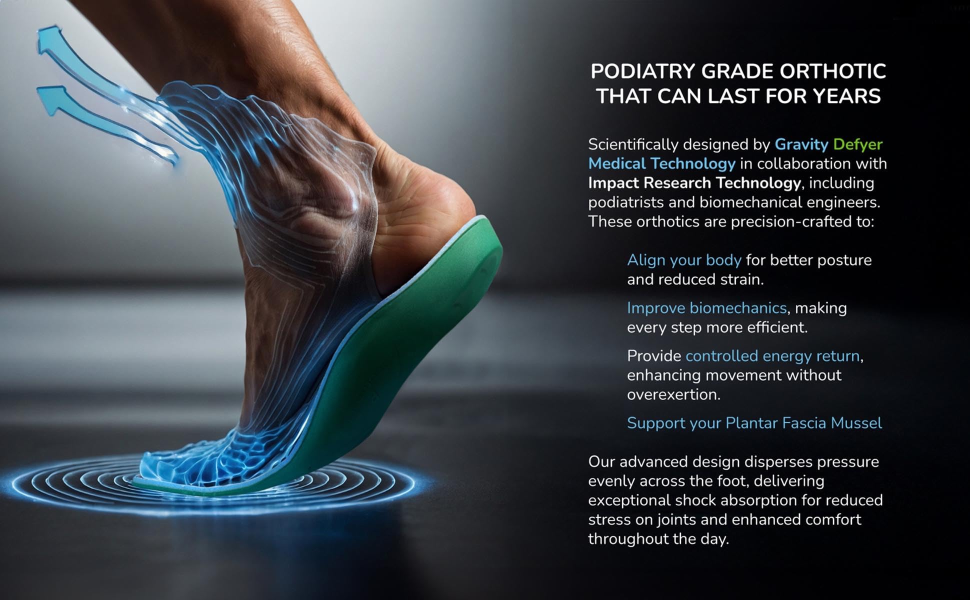 Gravity Defyer G-Comfort Orthotic Insoles for Women - Arch Support for Pronation & Flat Feet Relief - 6 Medium US - Perfect for Running, Walking & All-Day Comfort