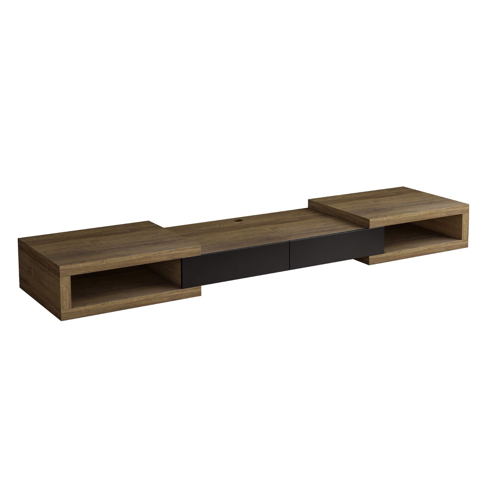 Tauris™ 250cm Dark Oak Split Expandable TV Stand - Perfect for Living Room, Home Theater & Entertainment Centers