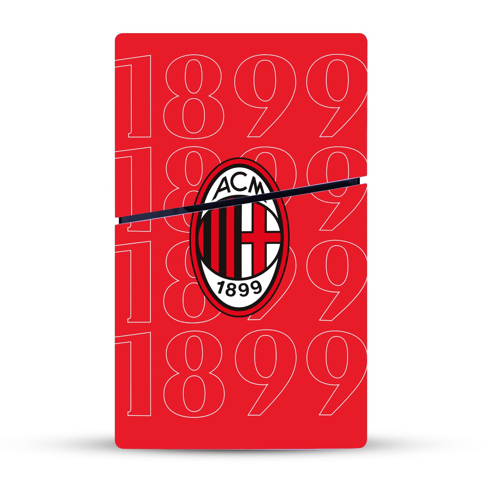 Official AC Milan 1899 Logo Black Vinyl Skin Sticker Compatible with Sony PlayStation 5 PS5 Slim/Pro Disc Edition Console & DualSense Controller - Gaming Decor for Football Fans